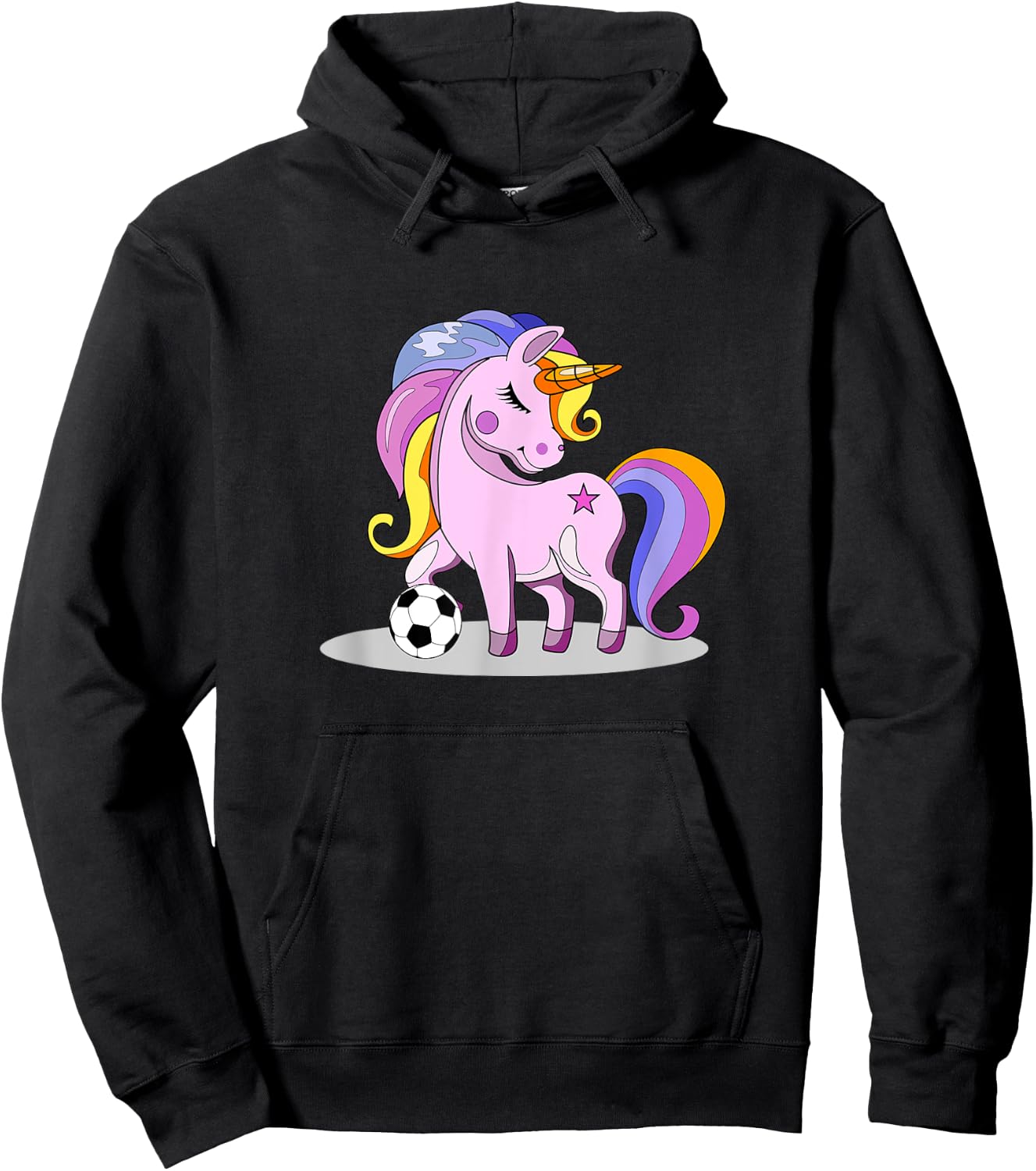 Unicorn Themed Soccer Girl Gifts For Soccer Mom Hoodie - Hoodie | Black