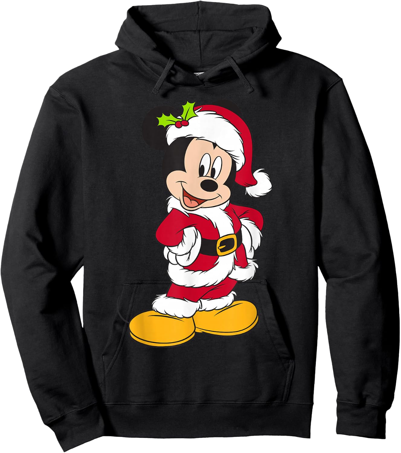Disney Santa Mickey Mouse Holiday Short Sleeve Hoodie - Hoodie | Black