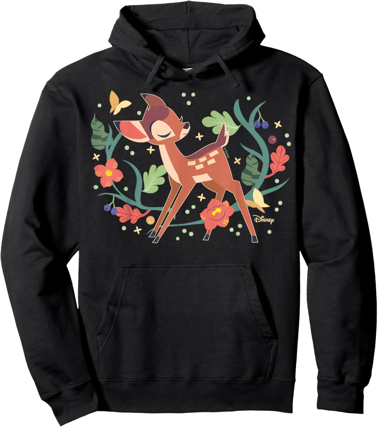 Disney Bambi - Plants Leaves And Flowers Hoodie - Hoodie | Black