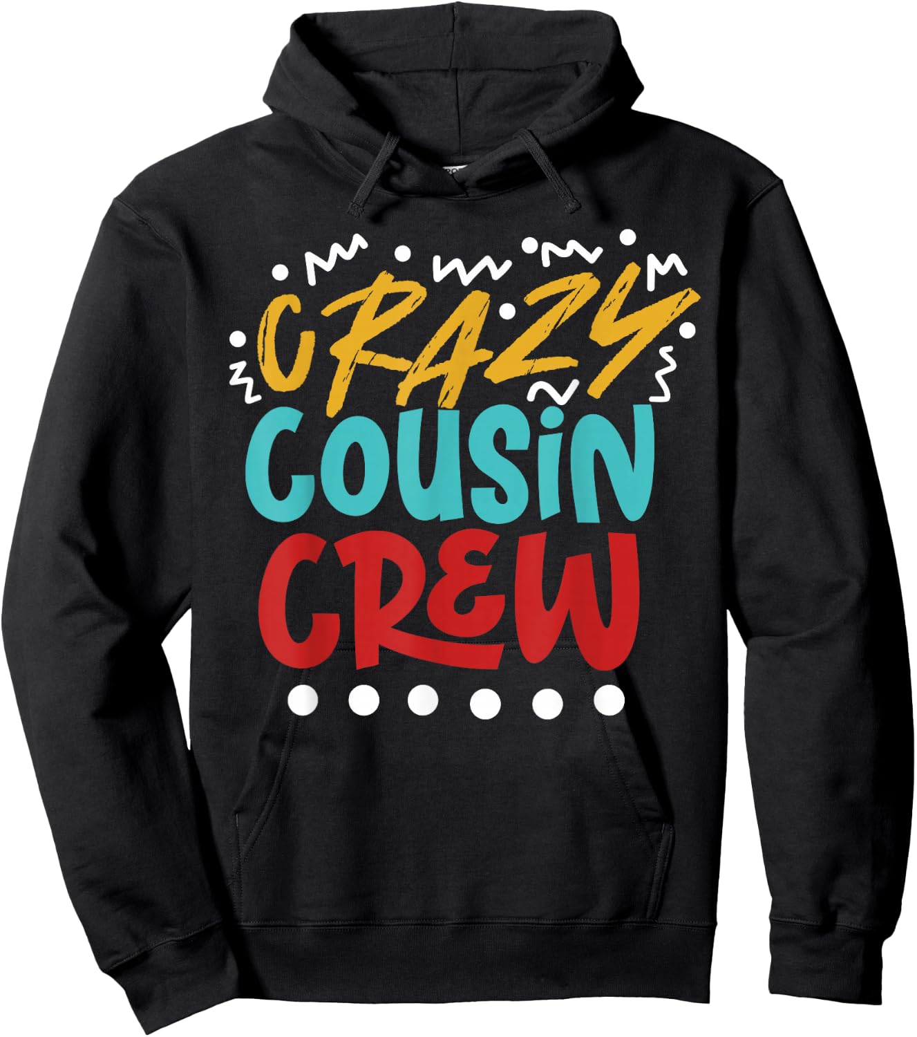 Crazy Cousin Crew Retro Vintage Hoodie - Hoodie | Black