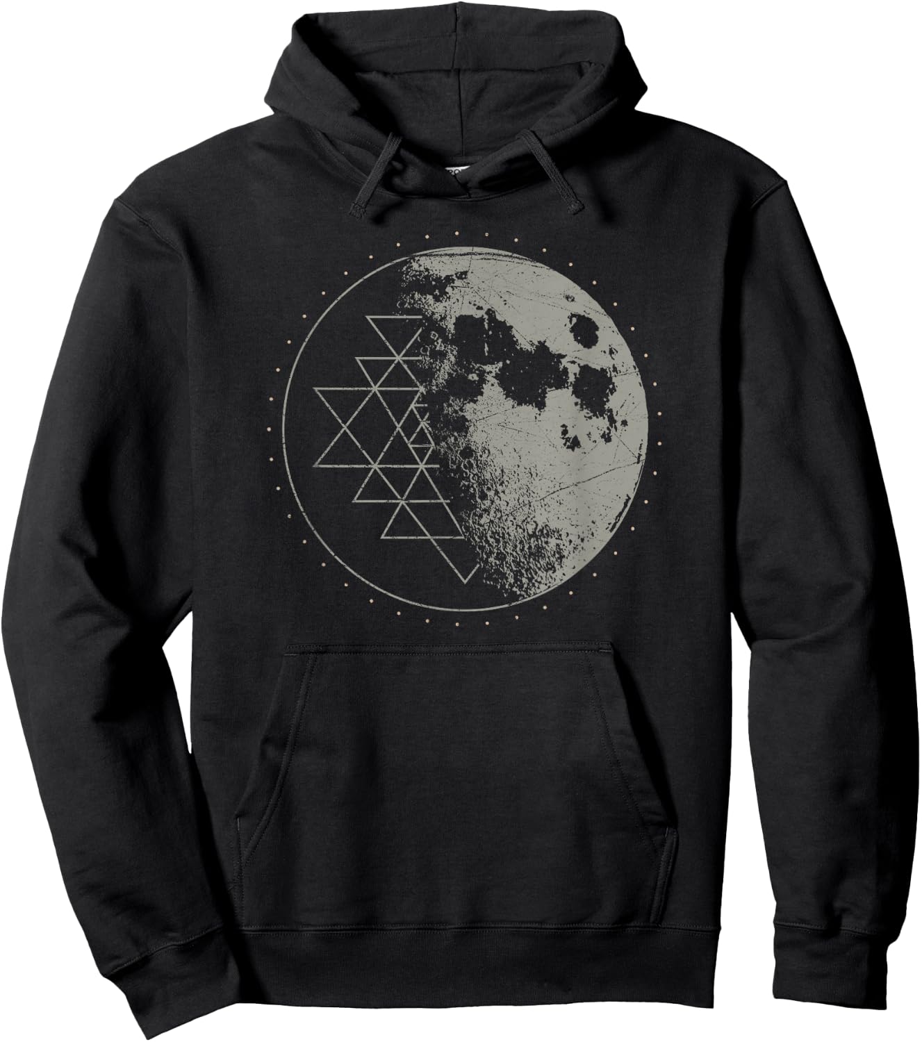 Sacred Geometry Sri Yantra Moon - Psychedelic Vintage Shirt Hoodie - Hoodie | Black