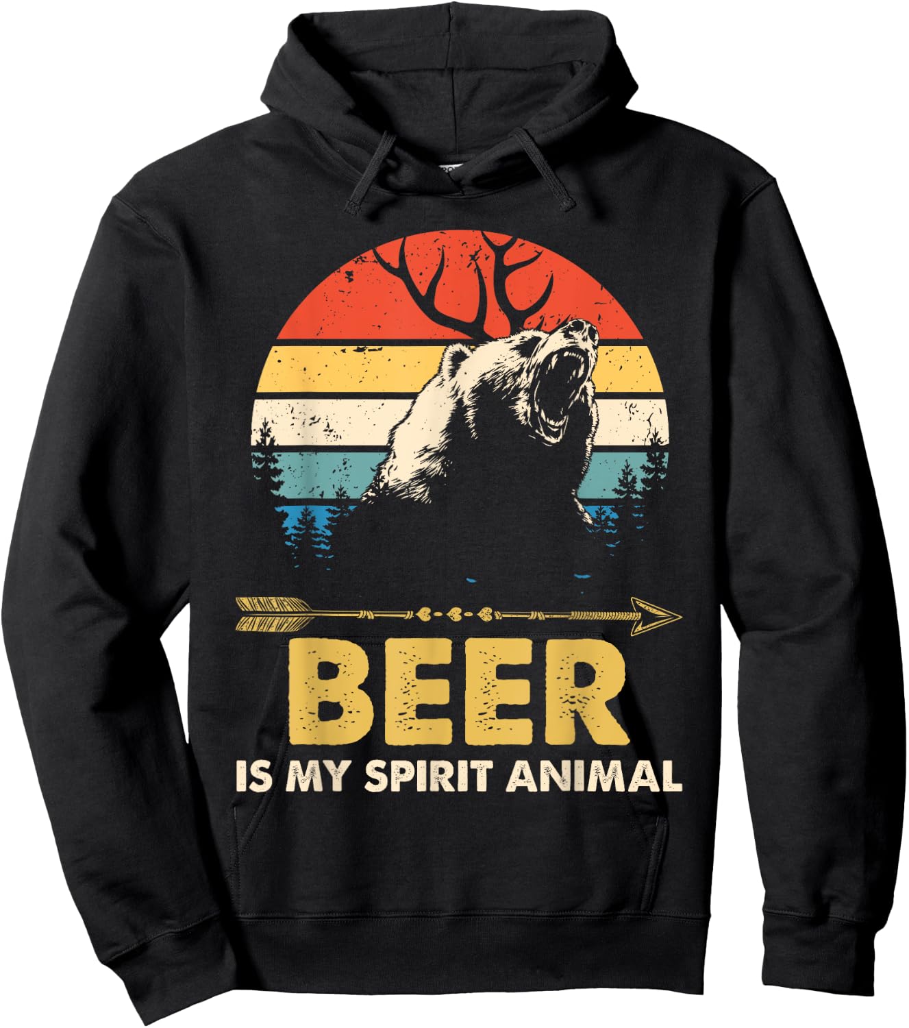 Beer Is My Spirit Animal Bear Deer Beer Gift Hoodie - Hoodie | Black