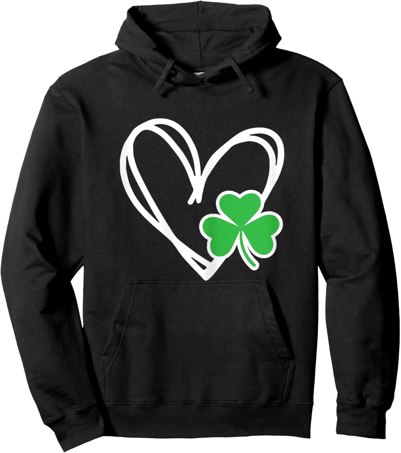 Shamrock Heart St Patricks Day Mommy and Me Matching Hoodie - Hoodie | Black