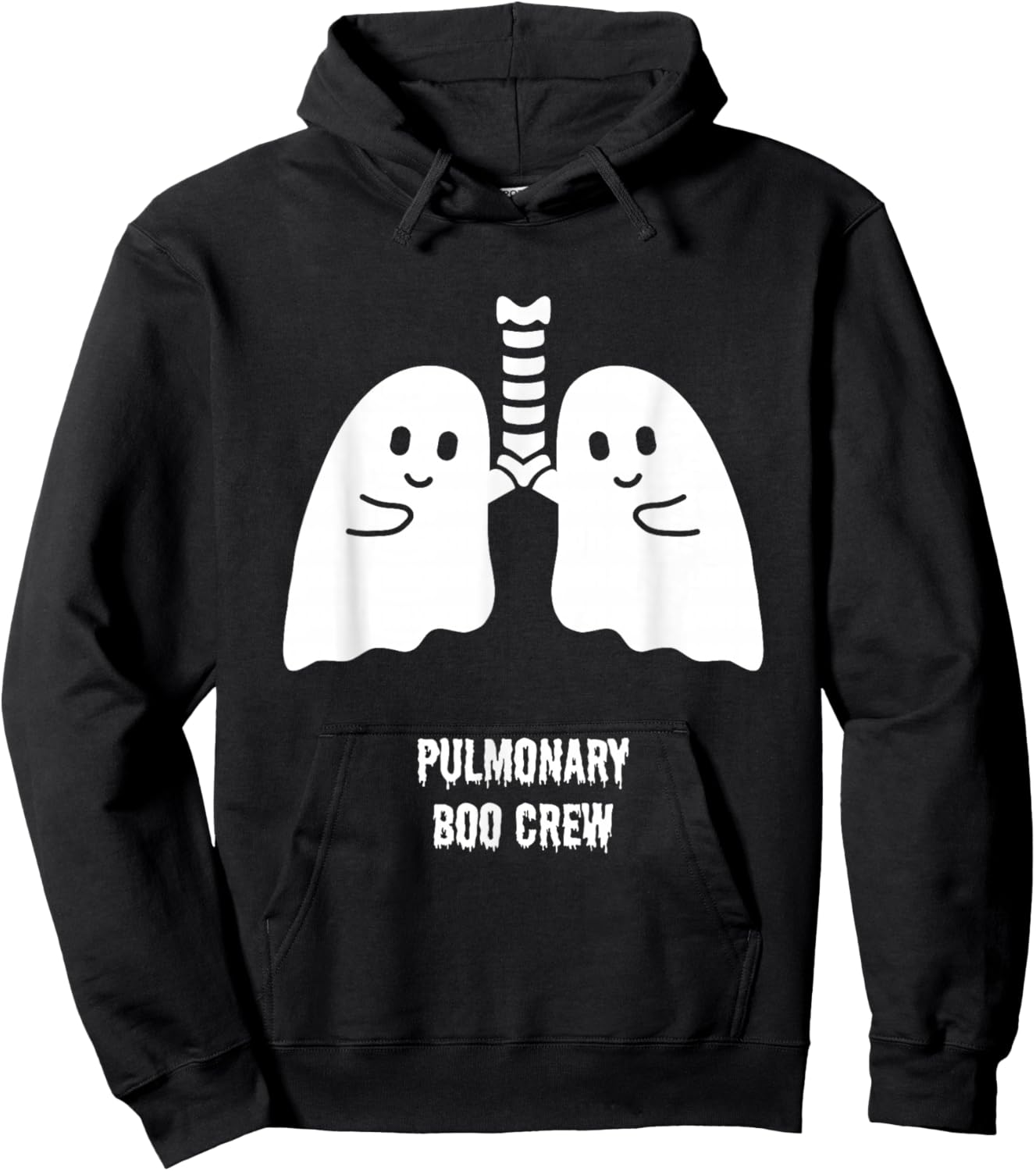 pulmonary boo crew cute doctor nurse Halloween ghost nursing Hoodie - Hoodie | Black