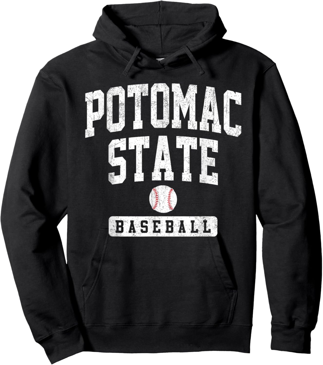 Potomac State College Baseball Arch Vintage Design Men Women Hoodie - Hoodie | Black