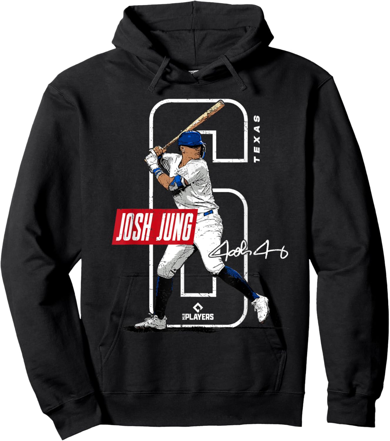 Josh Jung | Texas Baseball Players | MLBJOJ3002 Hoodie - Hoodie | Black