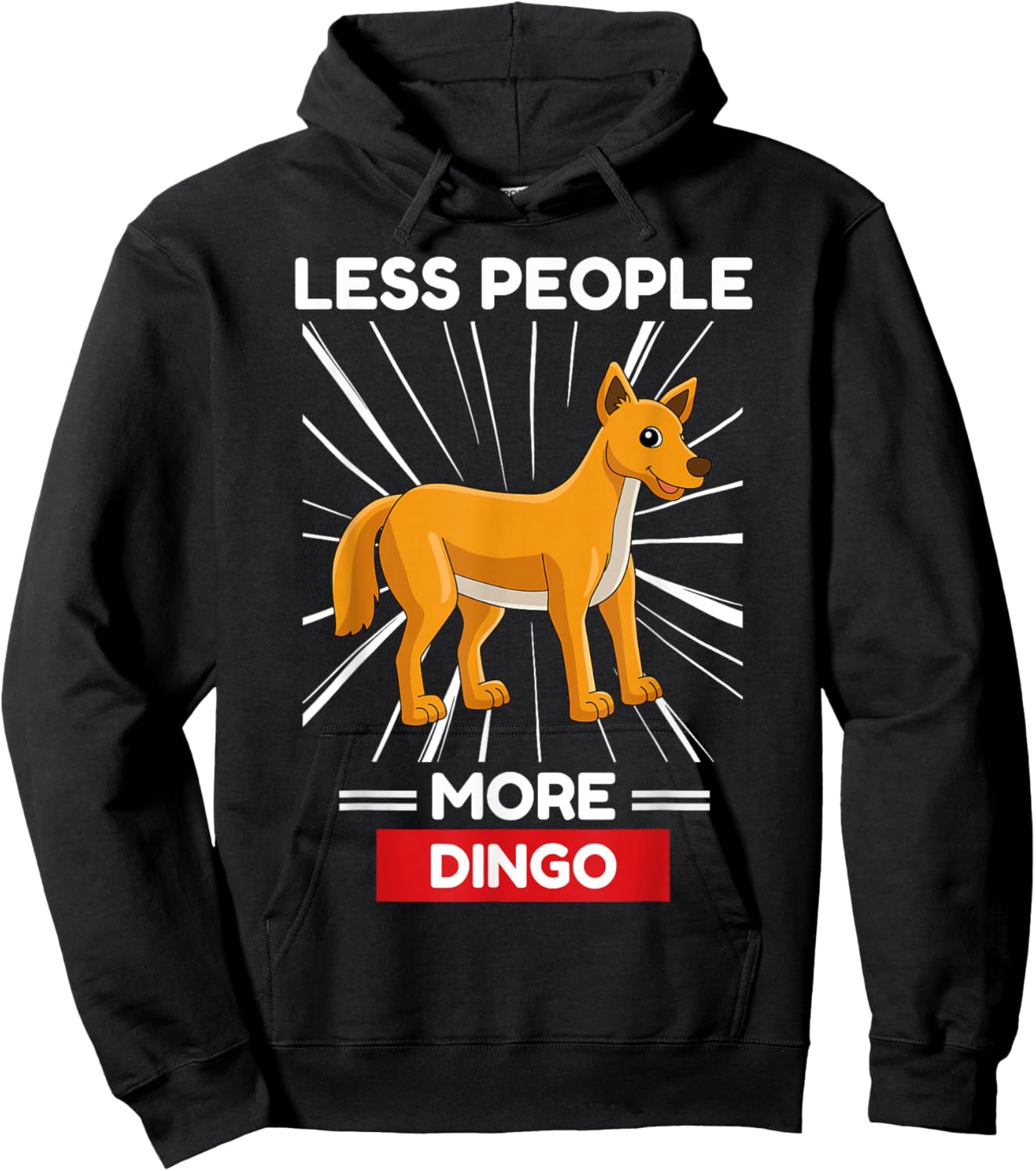 Cute Kawaii Dingo Less People More Dingo Hoodie - Hoodie | Black