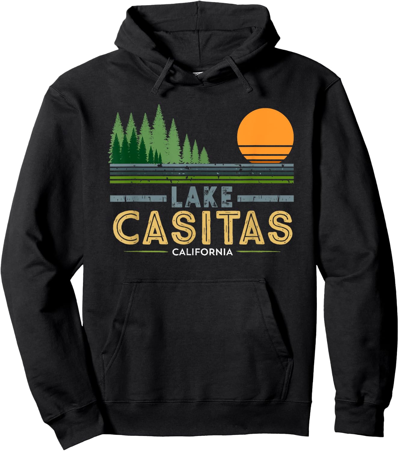 Vintage Lake Casitas California Hoodie - Hoodie | Black