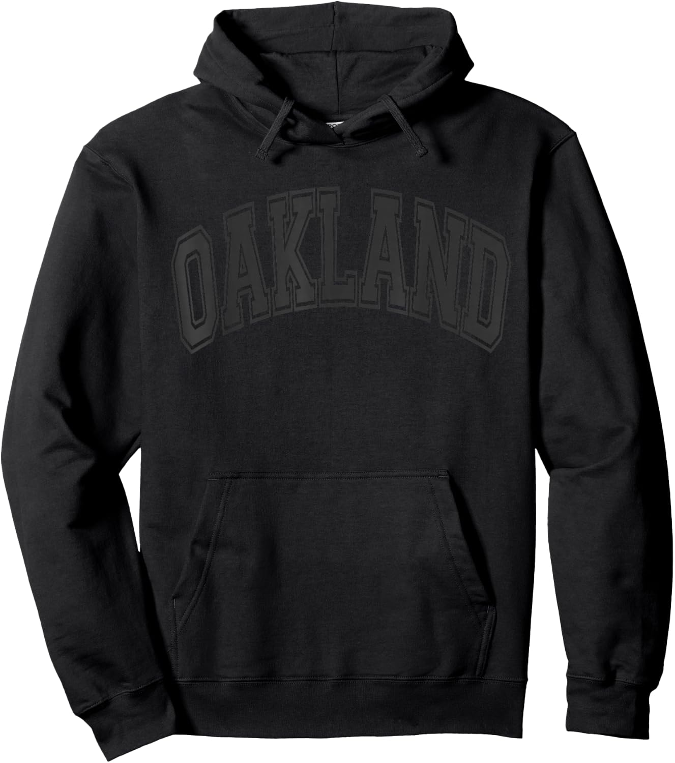 Oakland Arched Style Black Text and Outline Hoodie - Hoodie | Black