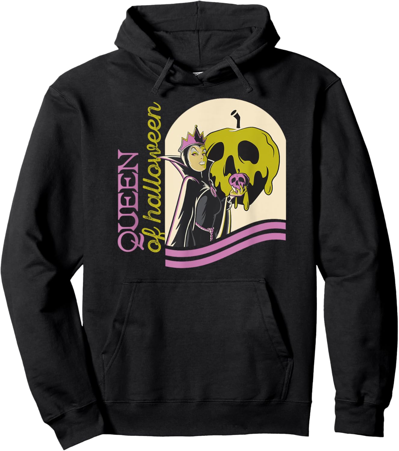 Amazon Essentials Men's Villains Evil Queen of Halloween , Black Halloween Print, Small Hoodie - Hoodie | Black