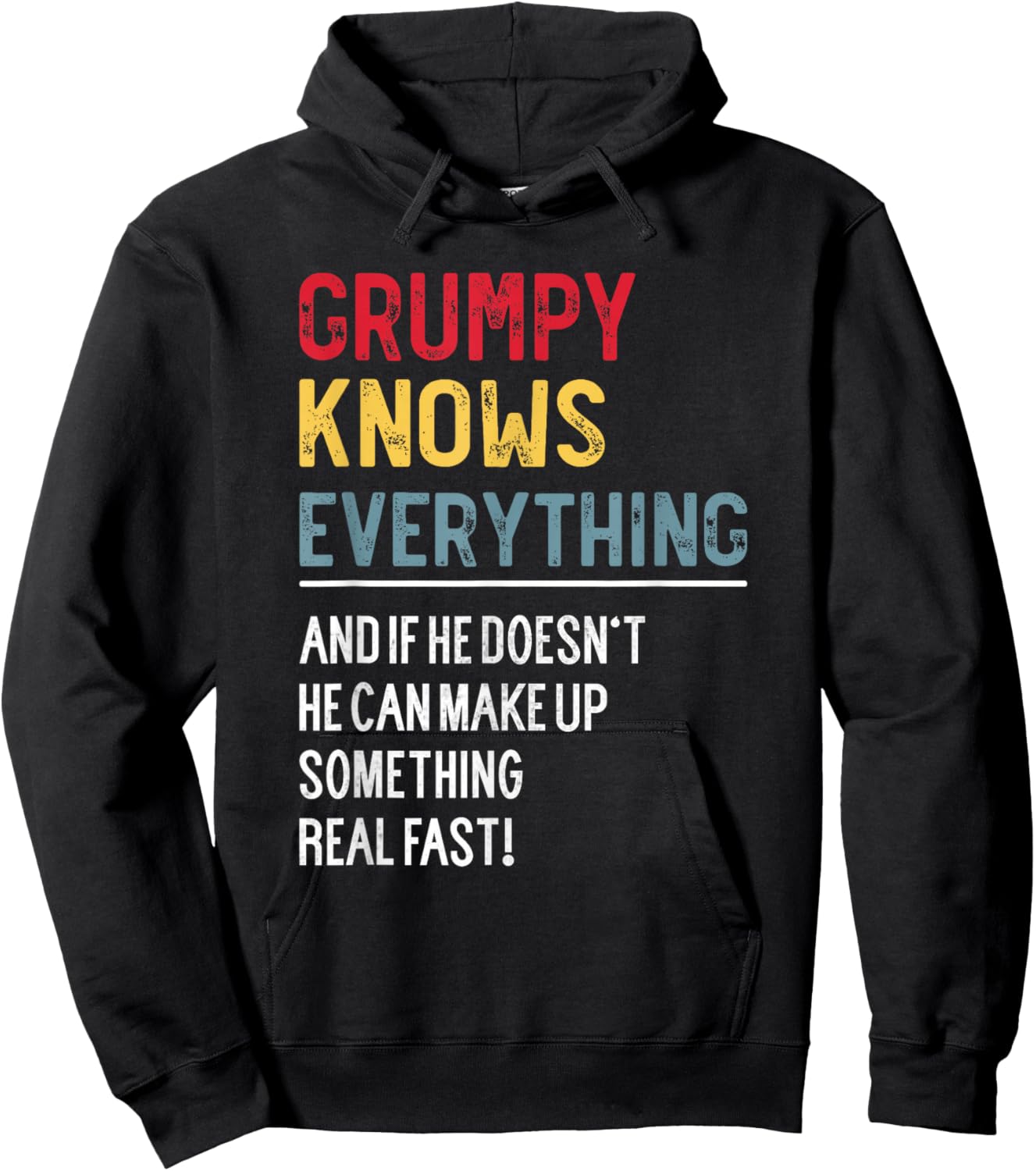 Funny Grumpy Knows Everything Father's Day for Papa Grandpa Hoodie - Hoodie | Black