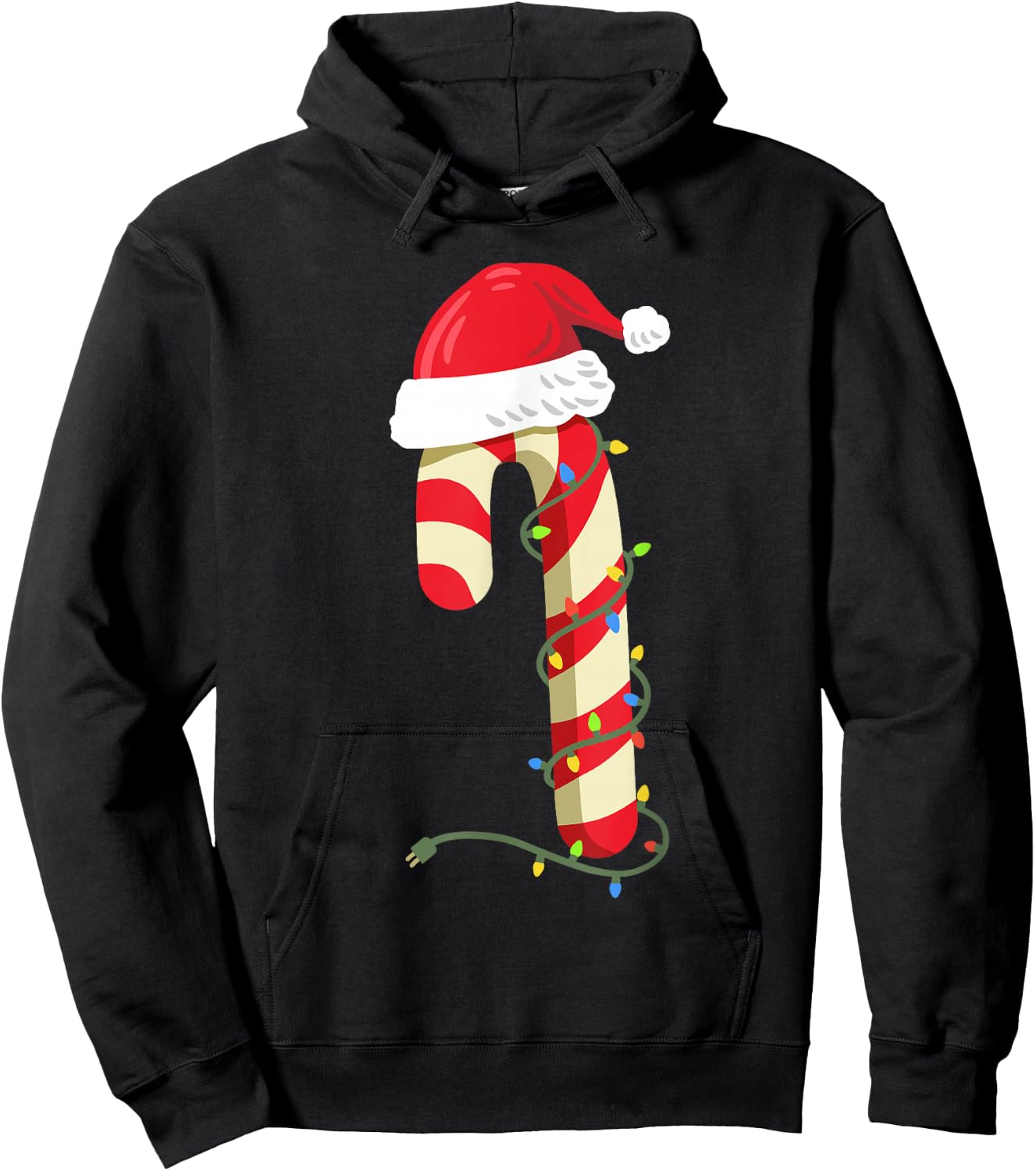 Christmas Candy Cane Funny Santa Xmas Girls Boys Kids Hoodie - Hoodie | Black