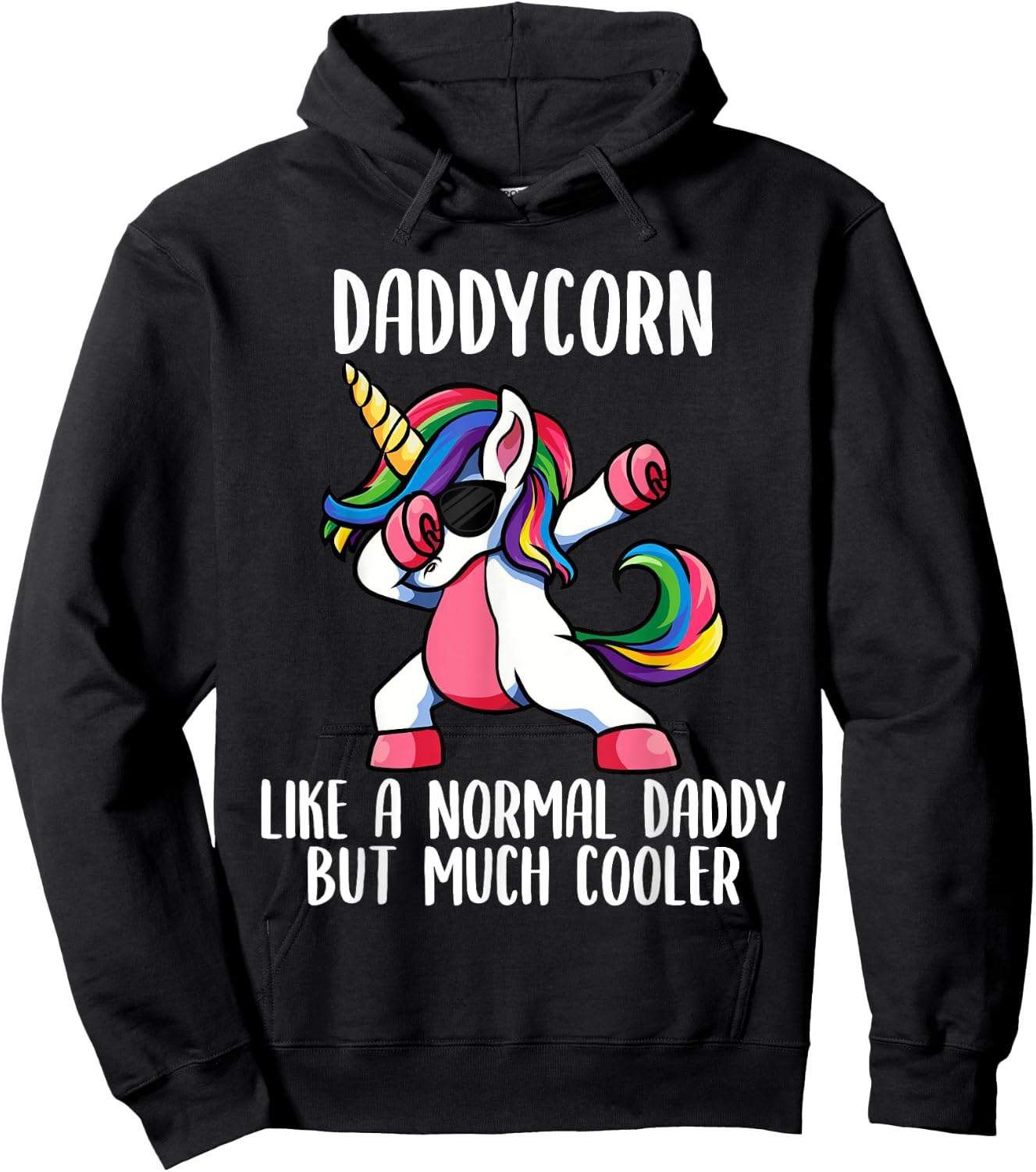 Unicorn Daddy Girl Birthday Party Apparel, DaddyCorn Cute Hoodie - Hoodie | Black