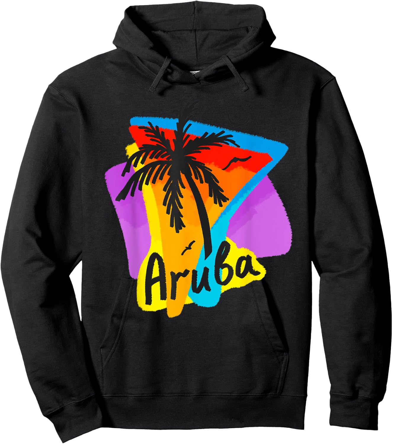 Aruba Palm Bird Hoodie - Hoodie | Black