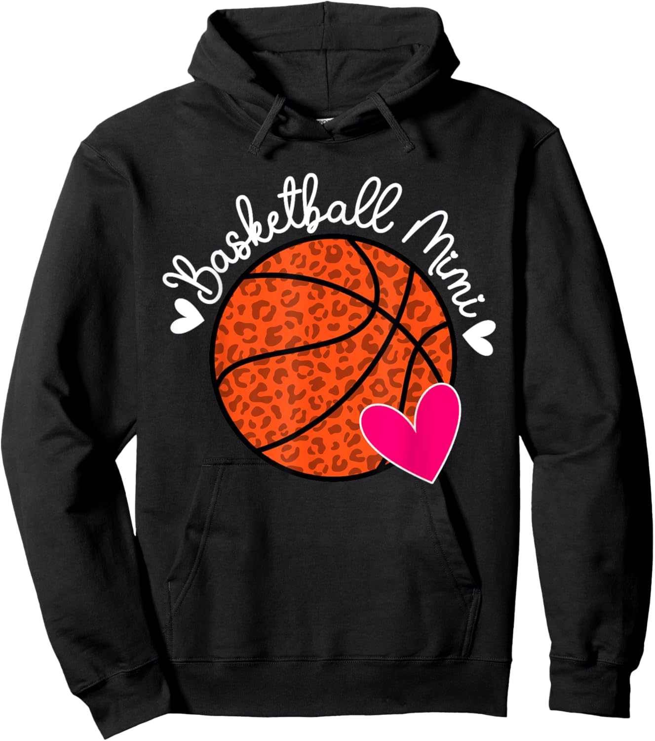 Basketball Mimi Heart Grandma Mimi Of A Basketball Player Hoodie - Hoodie | Black