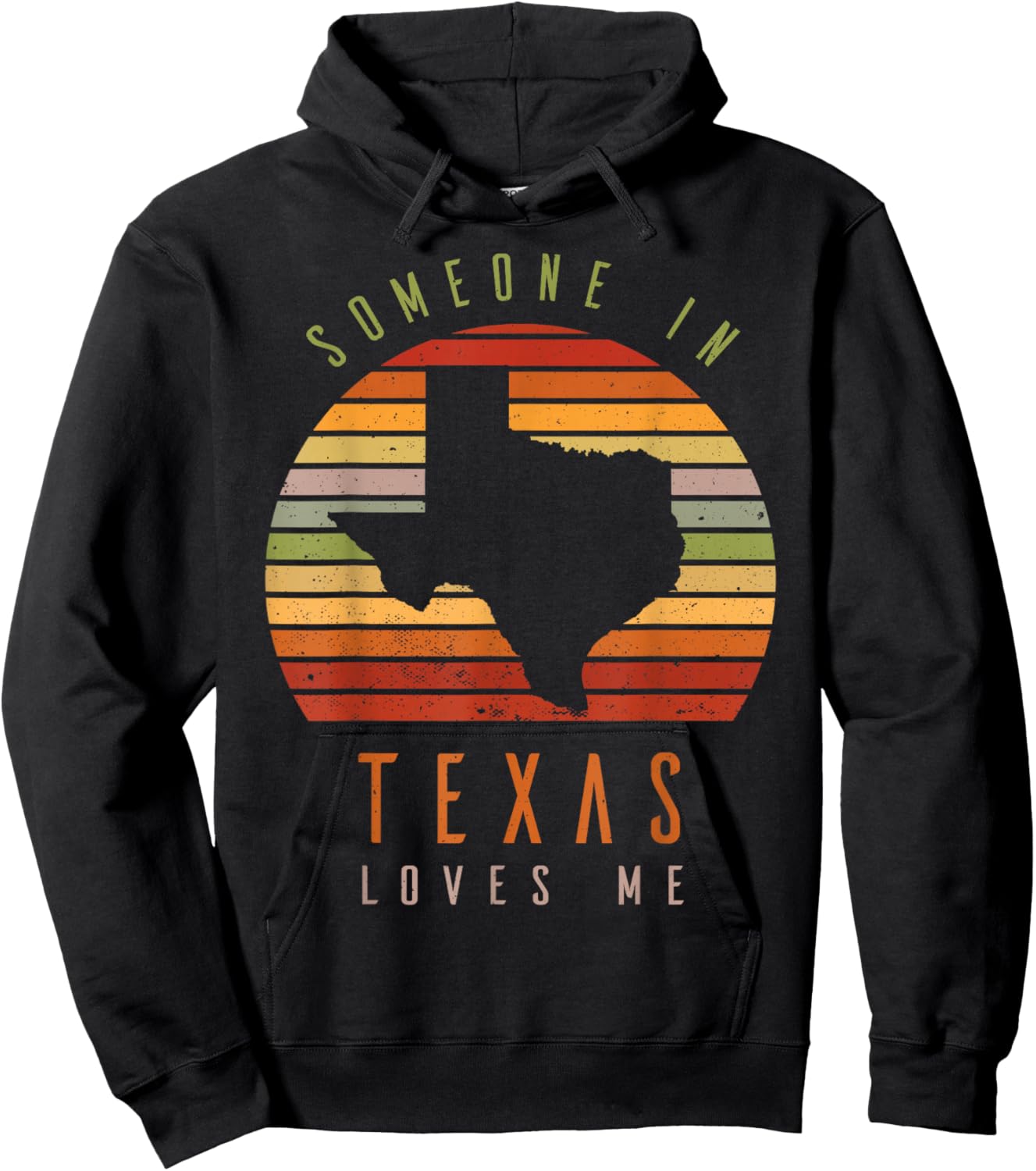 Someone In Texas Loves Me Vintage State Retro Hoodie - Hoodie | Black