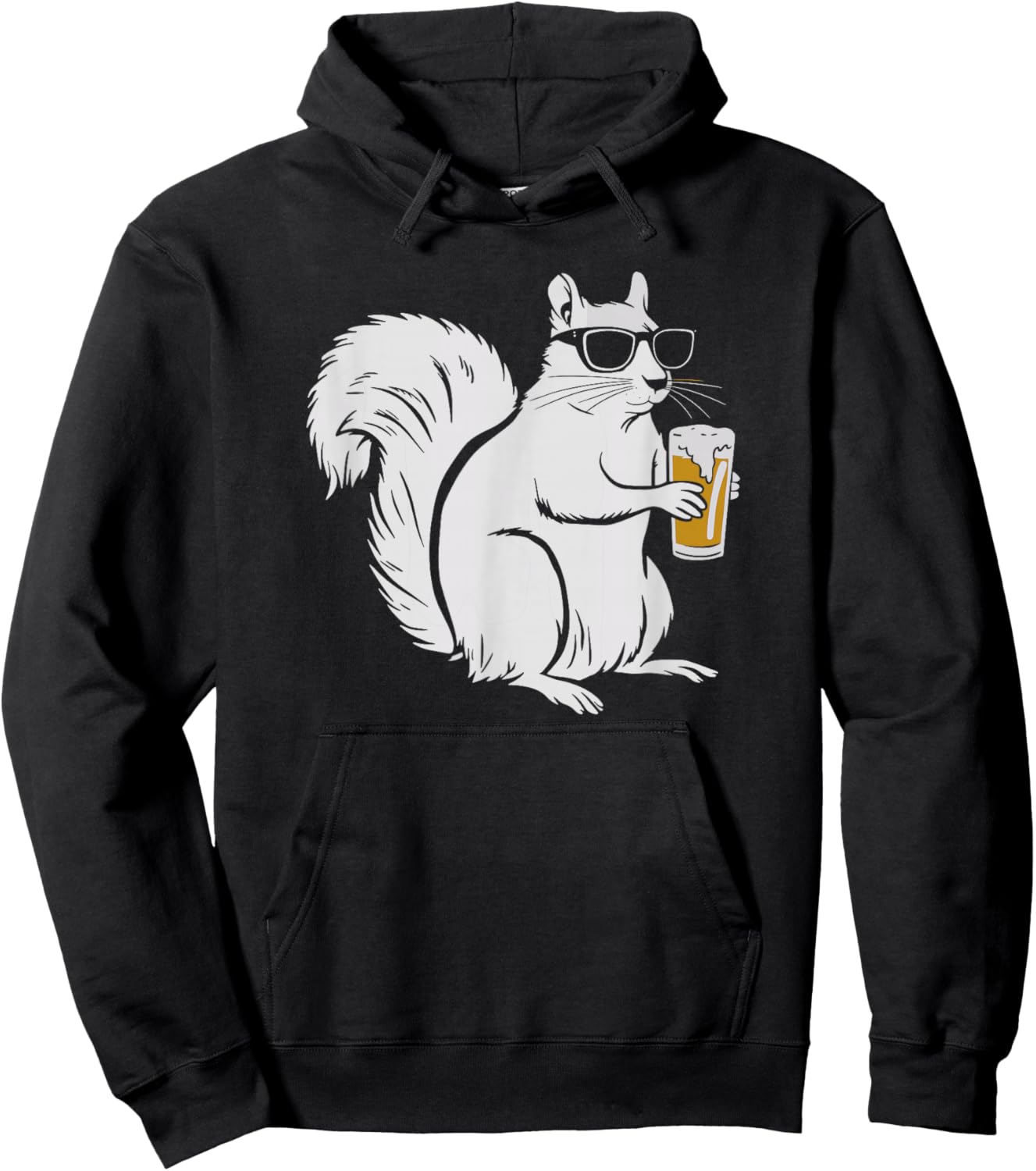 Cool Sunglasses Squirrel Beer Drinking Squirrel Hoodie - Hoodie | Black