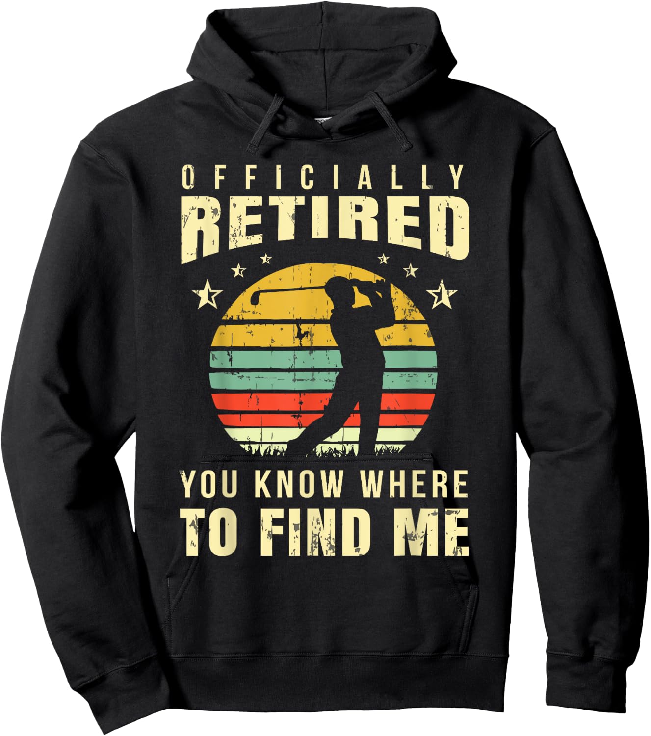 Retired Golf Gift Retirement Party Retiring Golfing Golfer Hoodie - Hoodie | Black