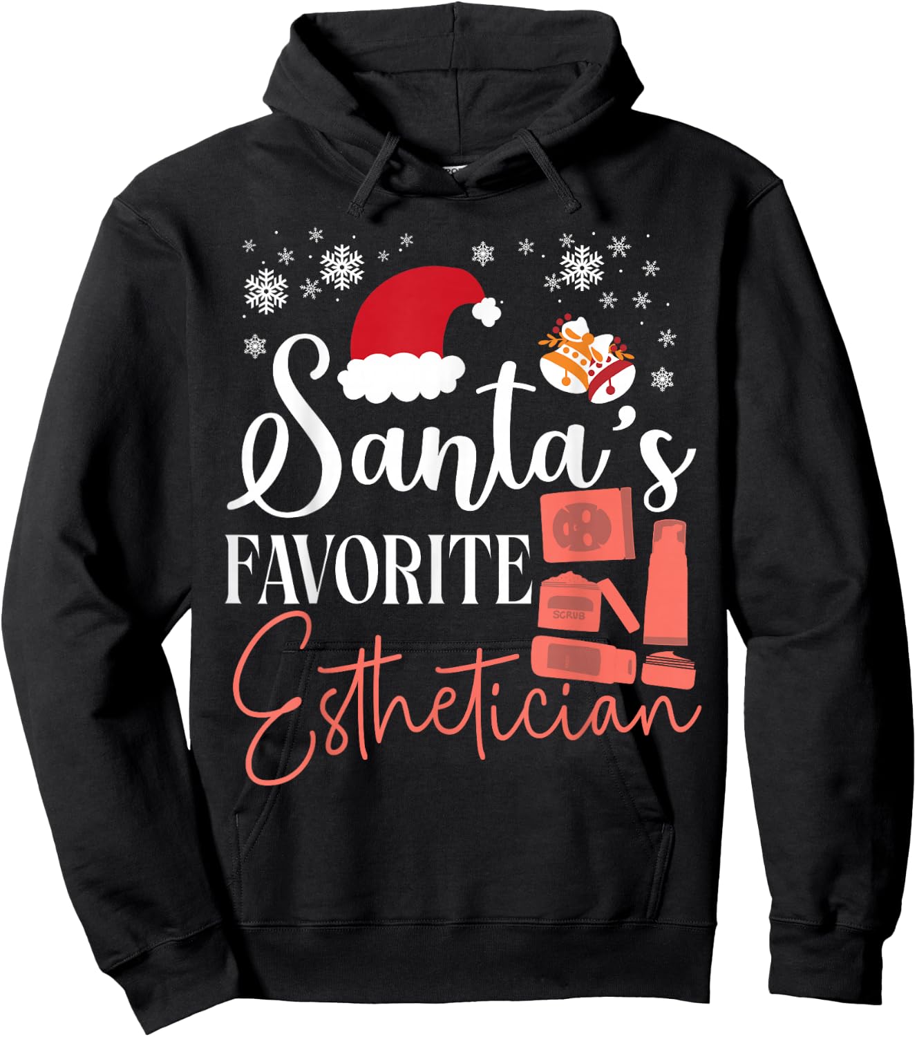 Cute Licensed Esthetician Skincare Beautician Christmas Hoodie - Hoodie | Black