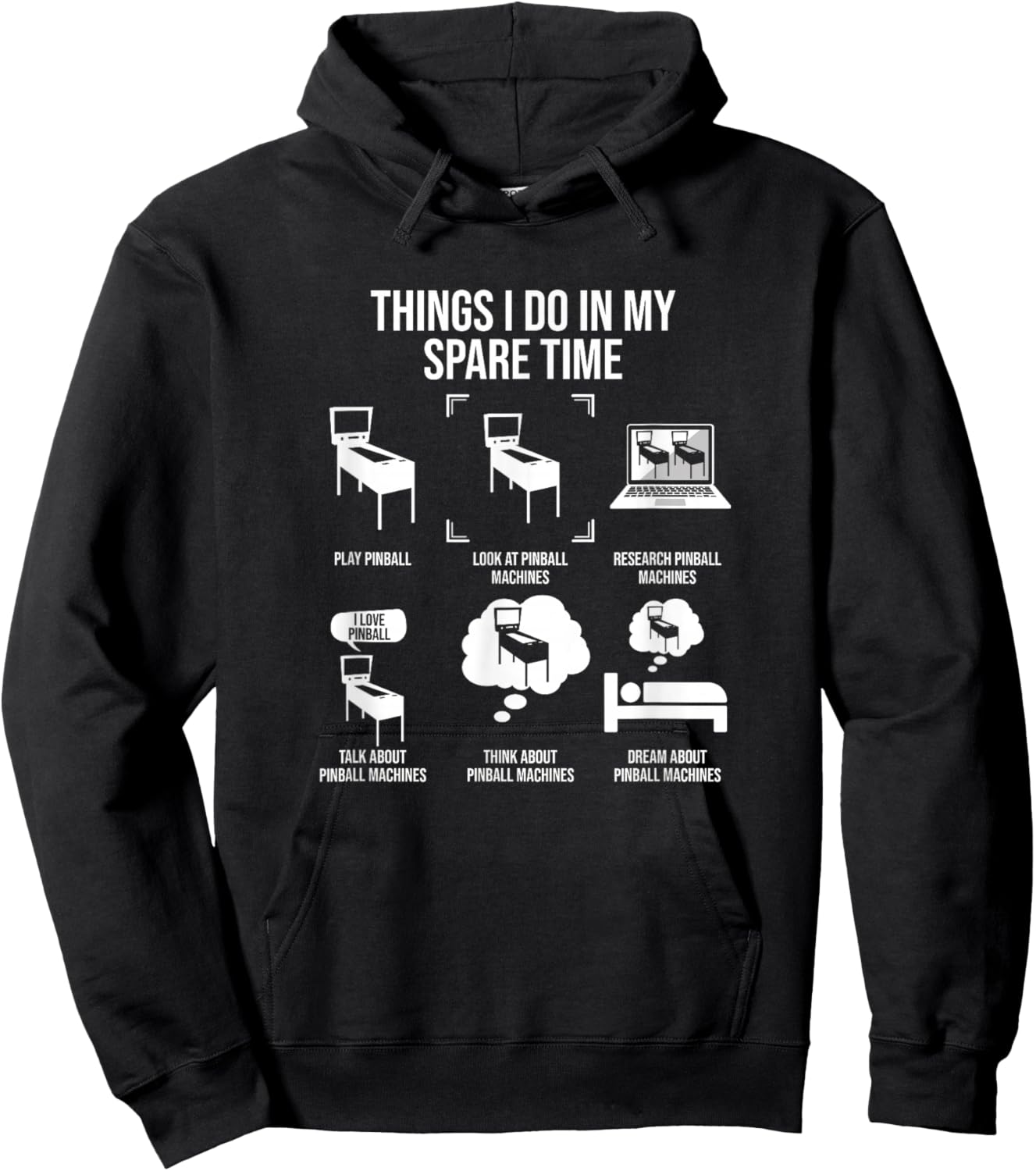 Things I Do In My Spare Time, Pinball Gamer Hoodie - Hoodie | Black