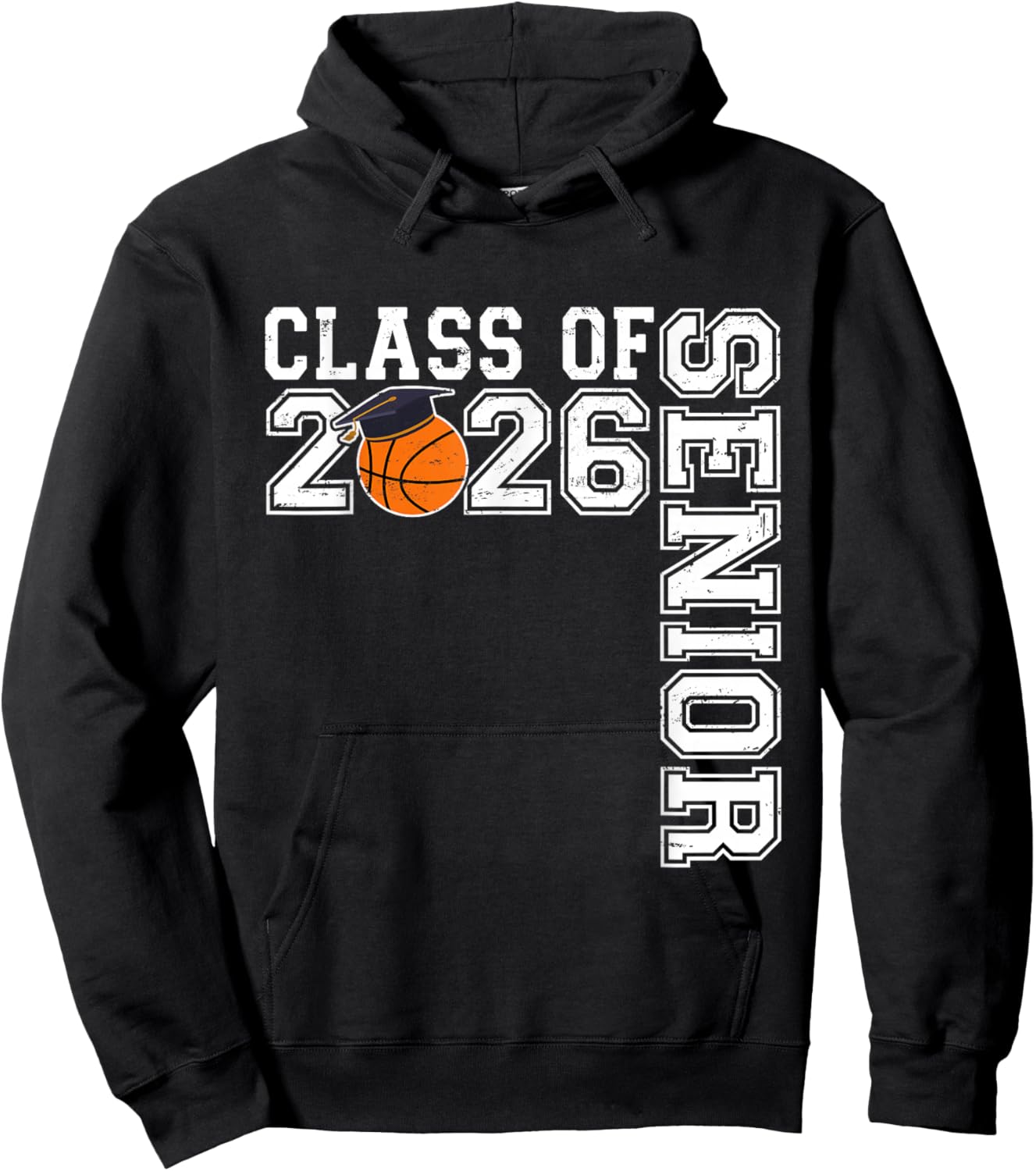 Graduate Senior Class of 2026 Basketball Player Graduation Hoodie - Hoodie | Black