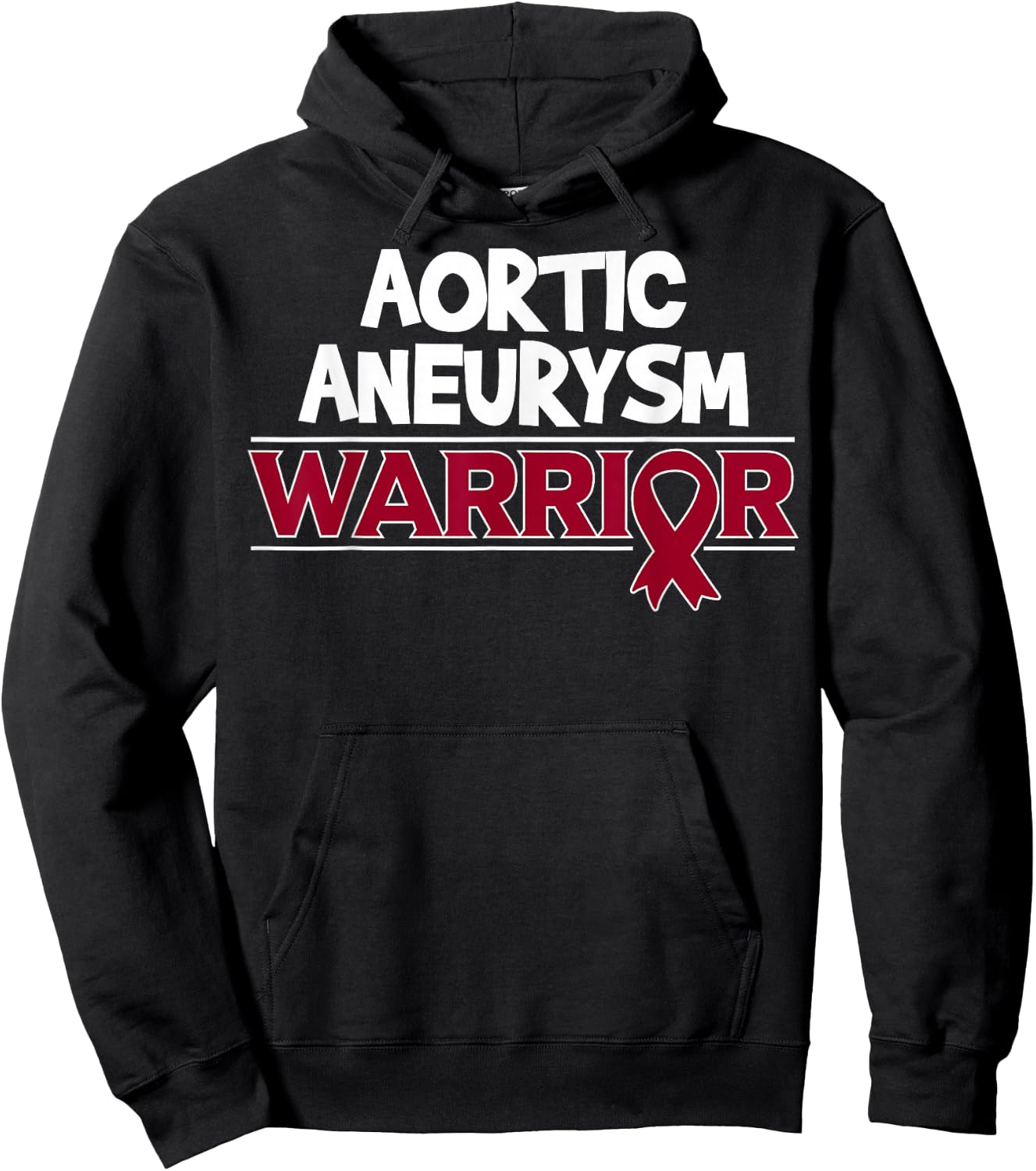 Aortic Aneurysm Survivor Burgundy Ribbon Hoodie - Hoodie | Black