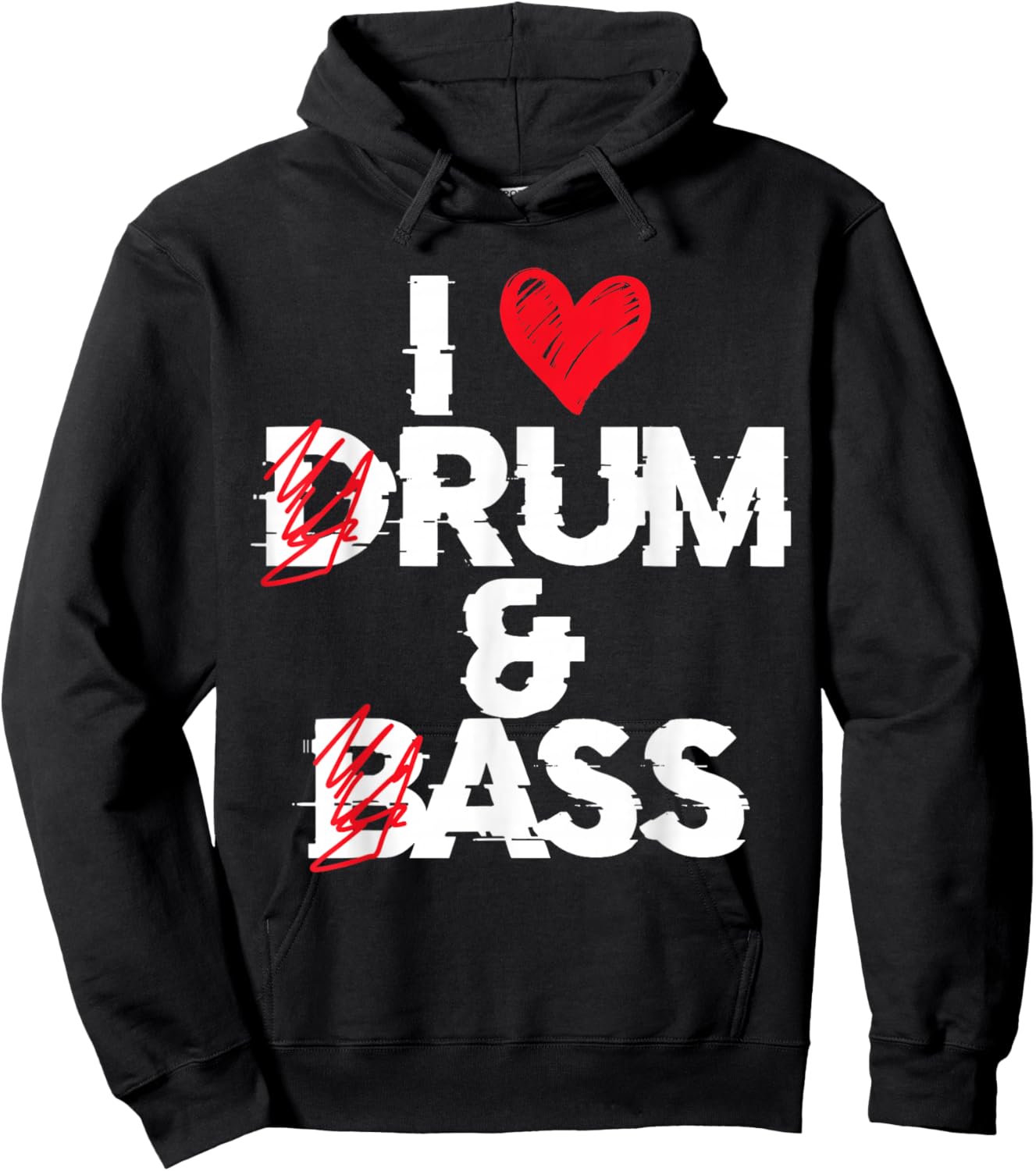 I Love Drum And Bass Rum And Ass Funny , Black, S Hoodie - Hoodie | Black