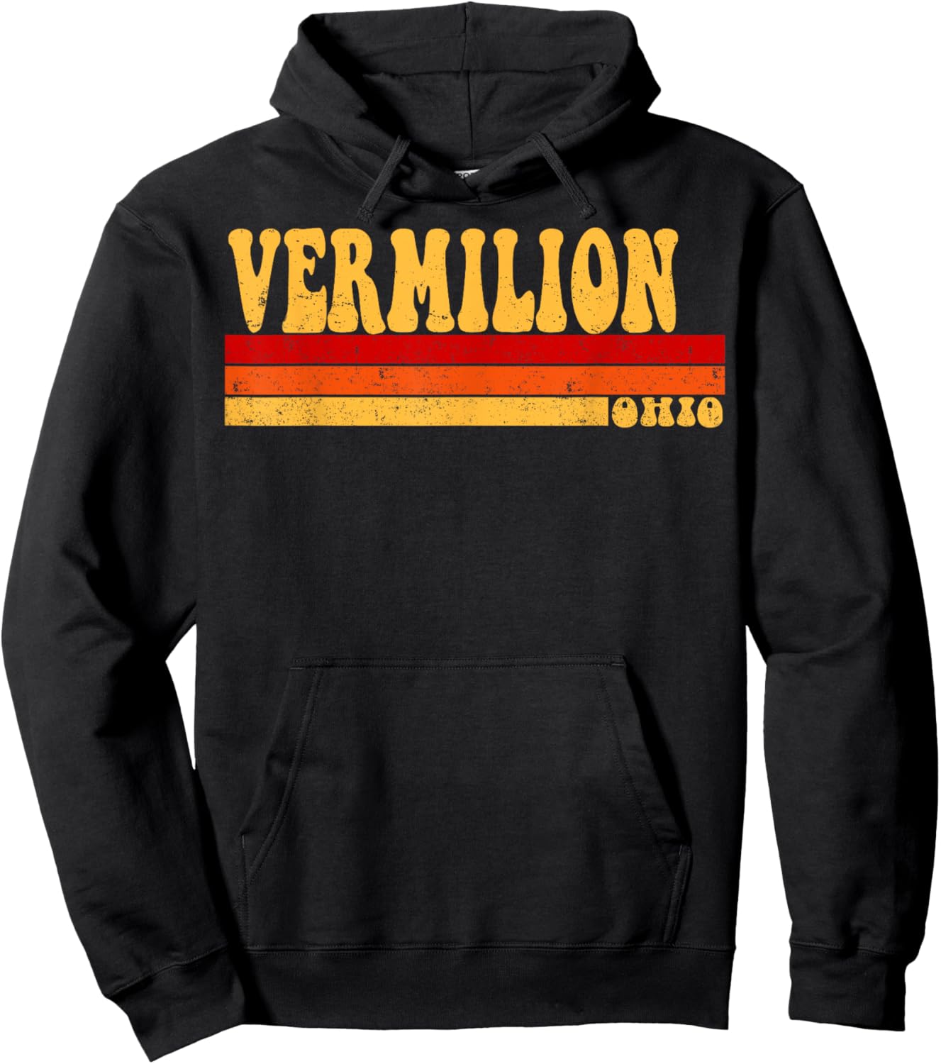 VERMILION Ohio City Vintage Roots Retro Design 70s 80s Hoodie - Hoodie | Black