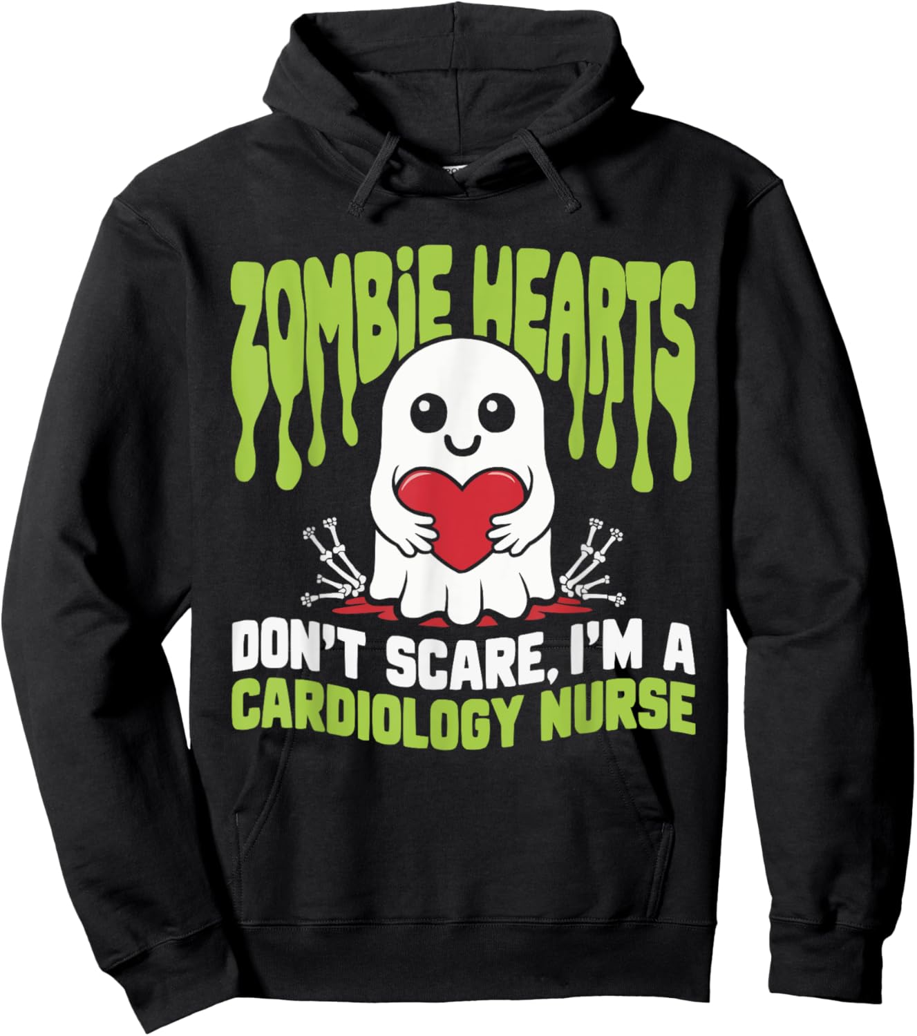 Cardiology Nurse Halloween Spooky Nursing Trick Or Treat Hoodie - Hoodie | Black