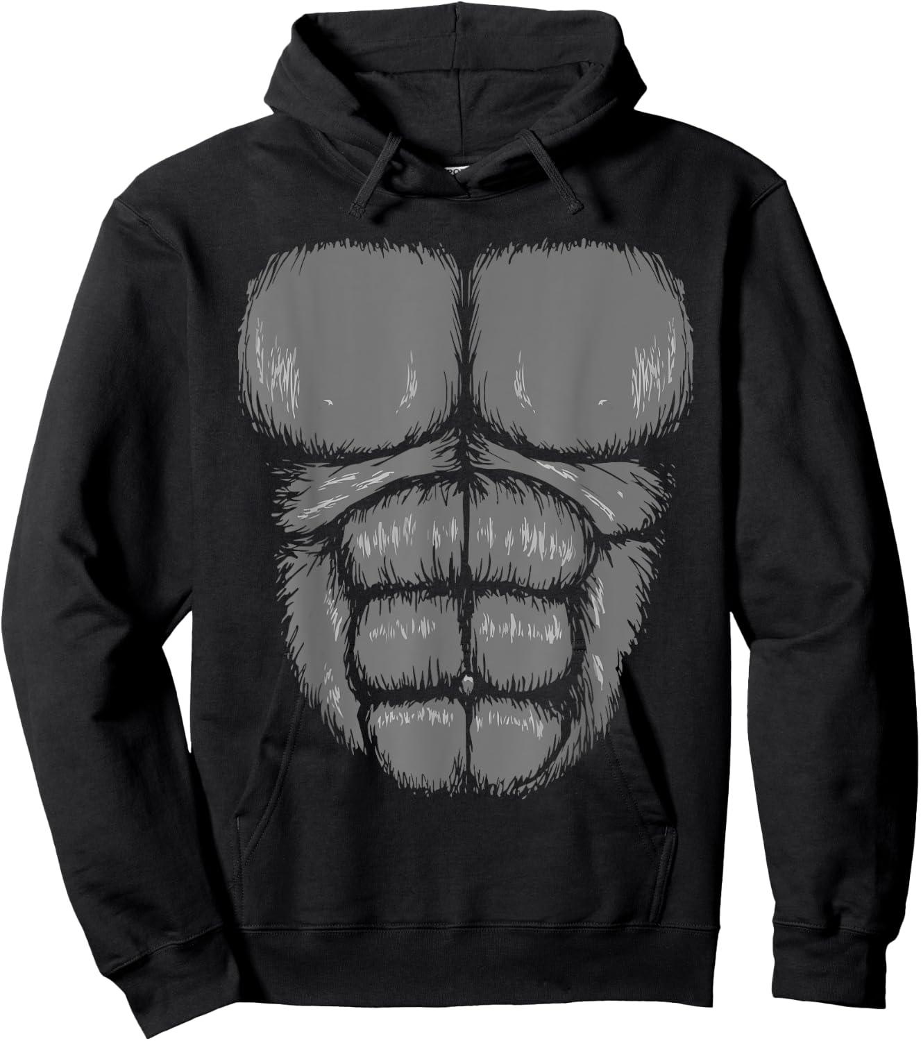 Halloween Funny Gorilla Monkey Belly Chest Costume Hoodie - Hoodie | Black