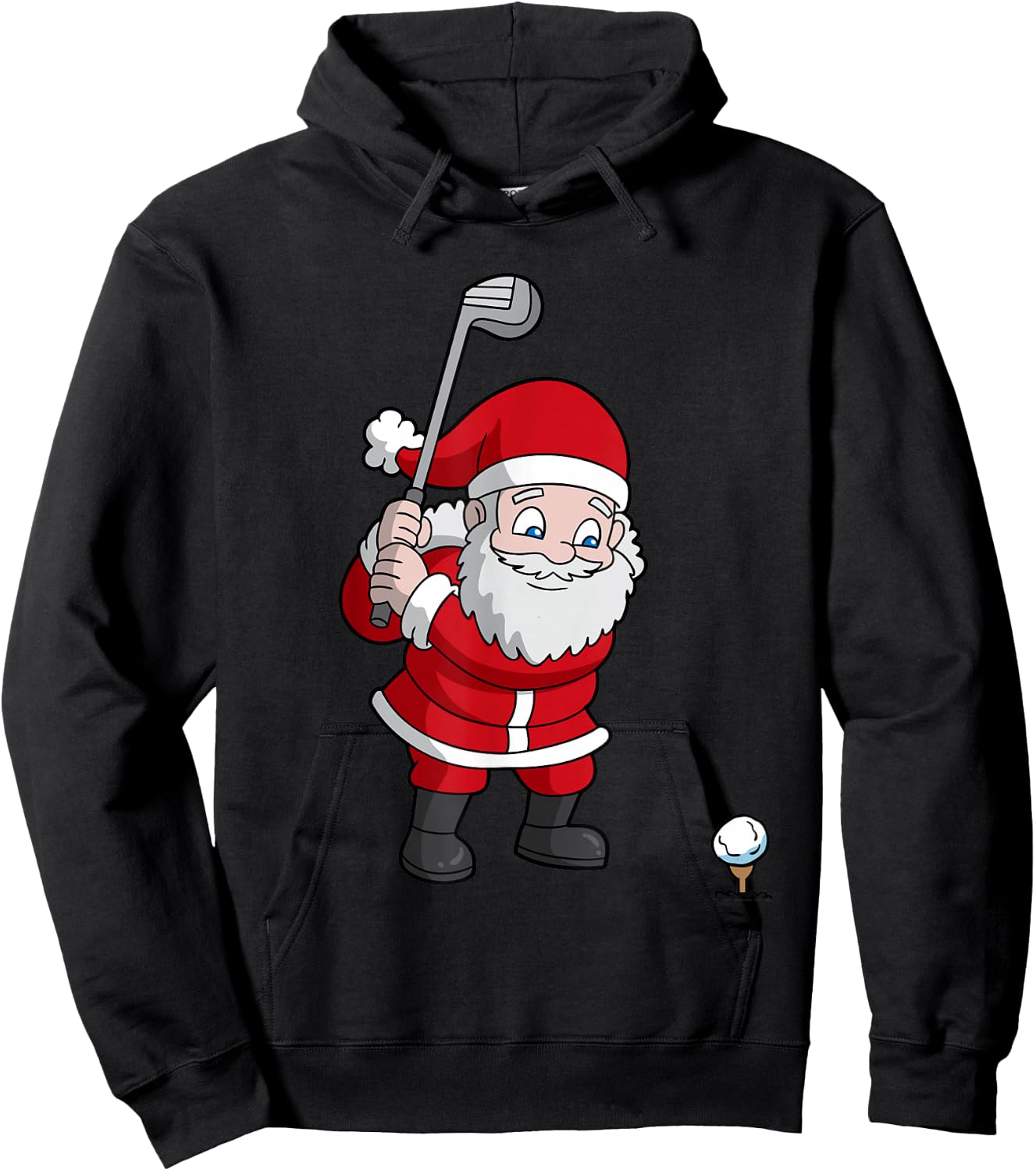 Santa Claus Golf Christmas Golfer Golfing Hoodie - Hoodie | Black