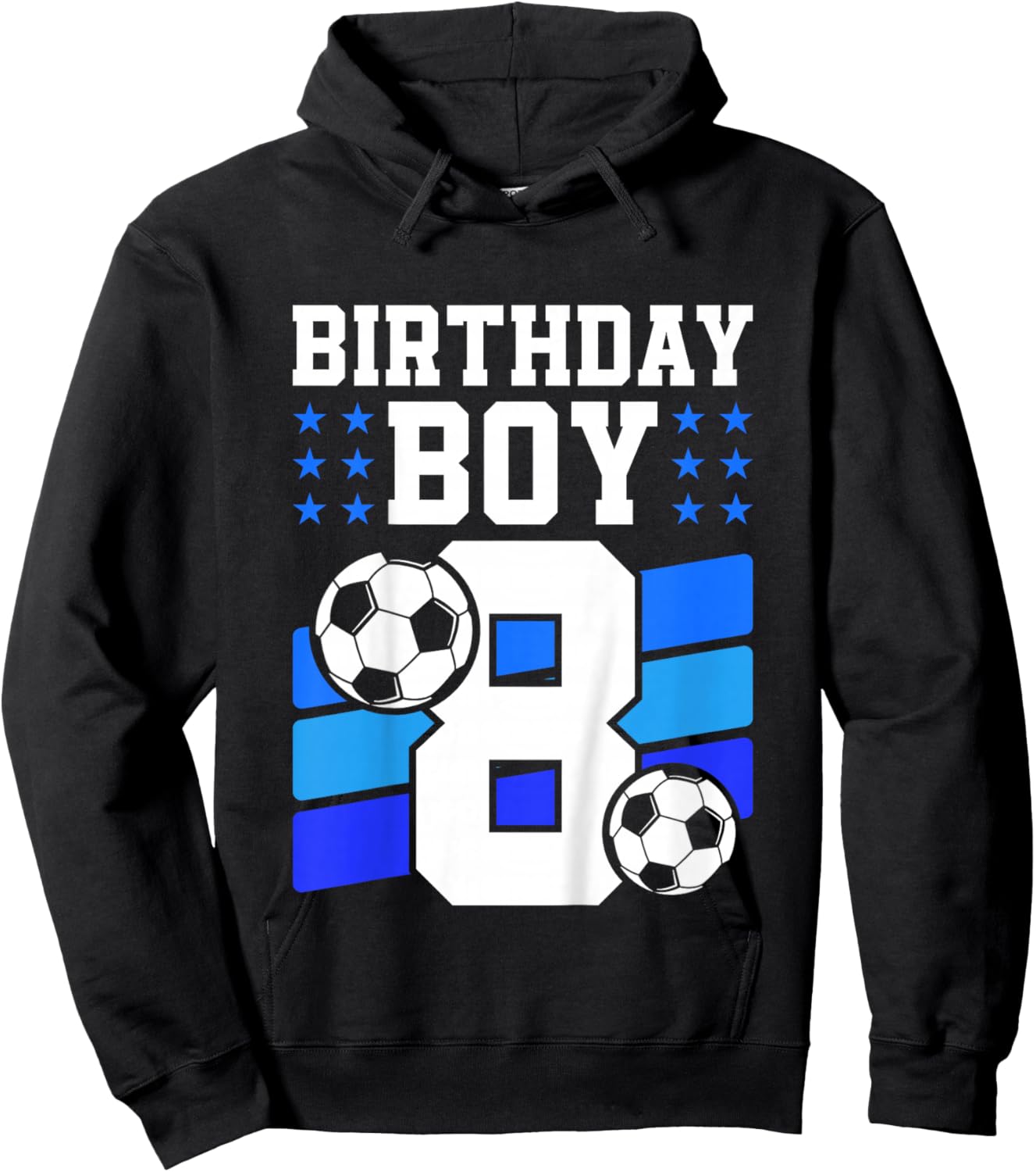 Kids 8 Years Old Boy 8th Birthday Gift Bday Soccer Birthday Boy Hoodie - Hoodie | Black
