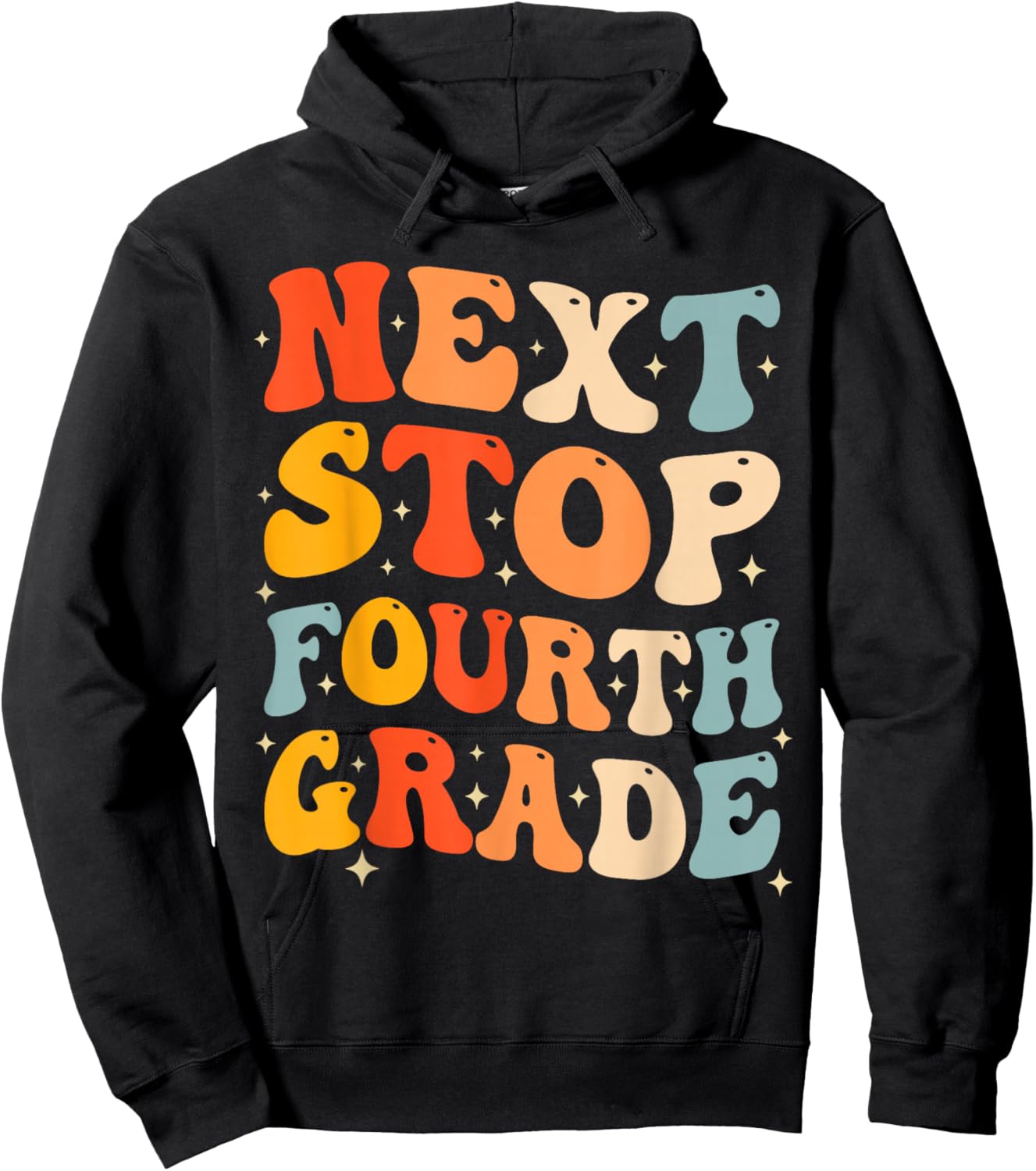 Next Stop Fourth Grade Groovy 3rd Grade Graduation 2026 Kids Hoodie - Hoodie | Black