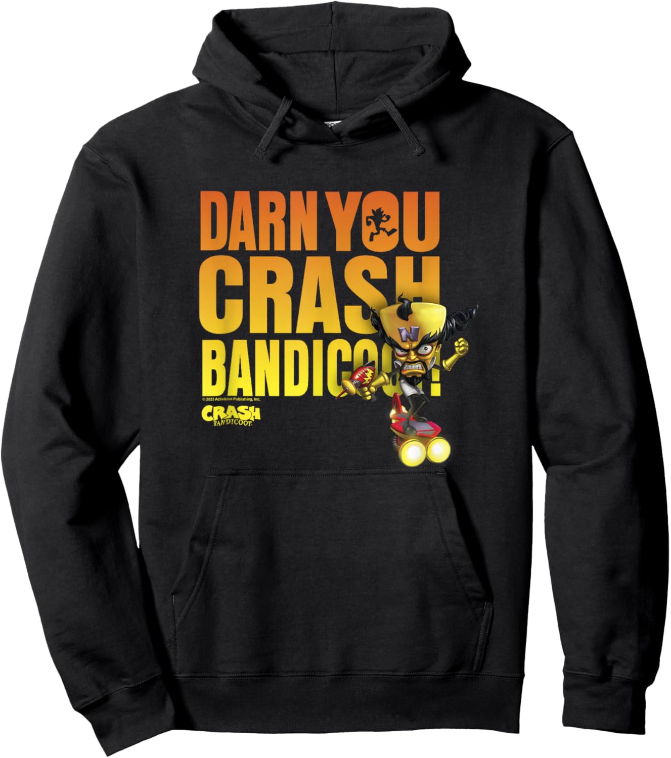 Crash Bandicoot Dr. Neo Cortex Darn You Crash Bandicoot Logo Hoodie - Hoodie | Black