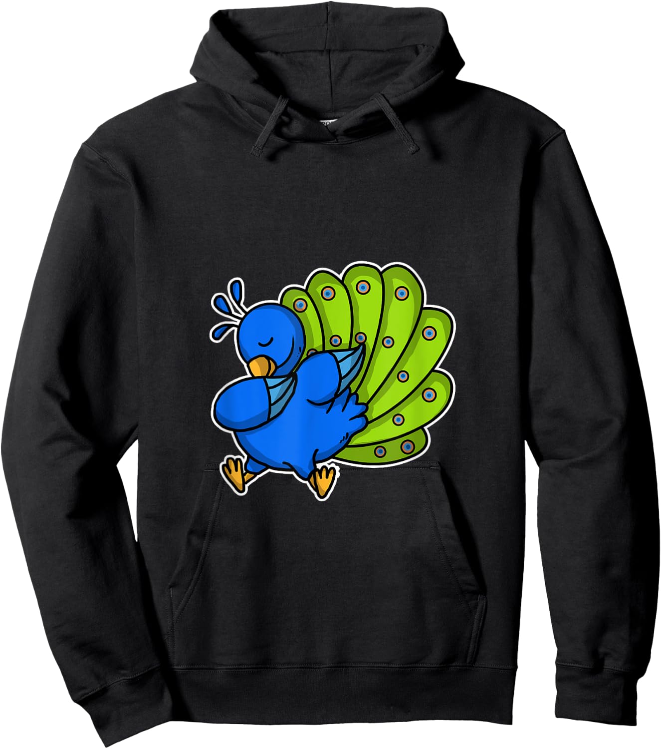 Funny Dabbing Peacock Gift Colourful Bird Dab Dance Hoodie - Hoodie | Black