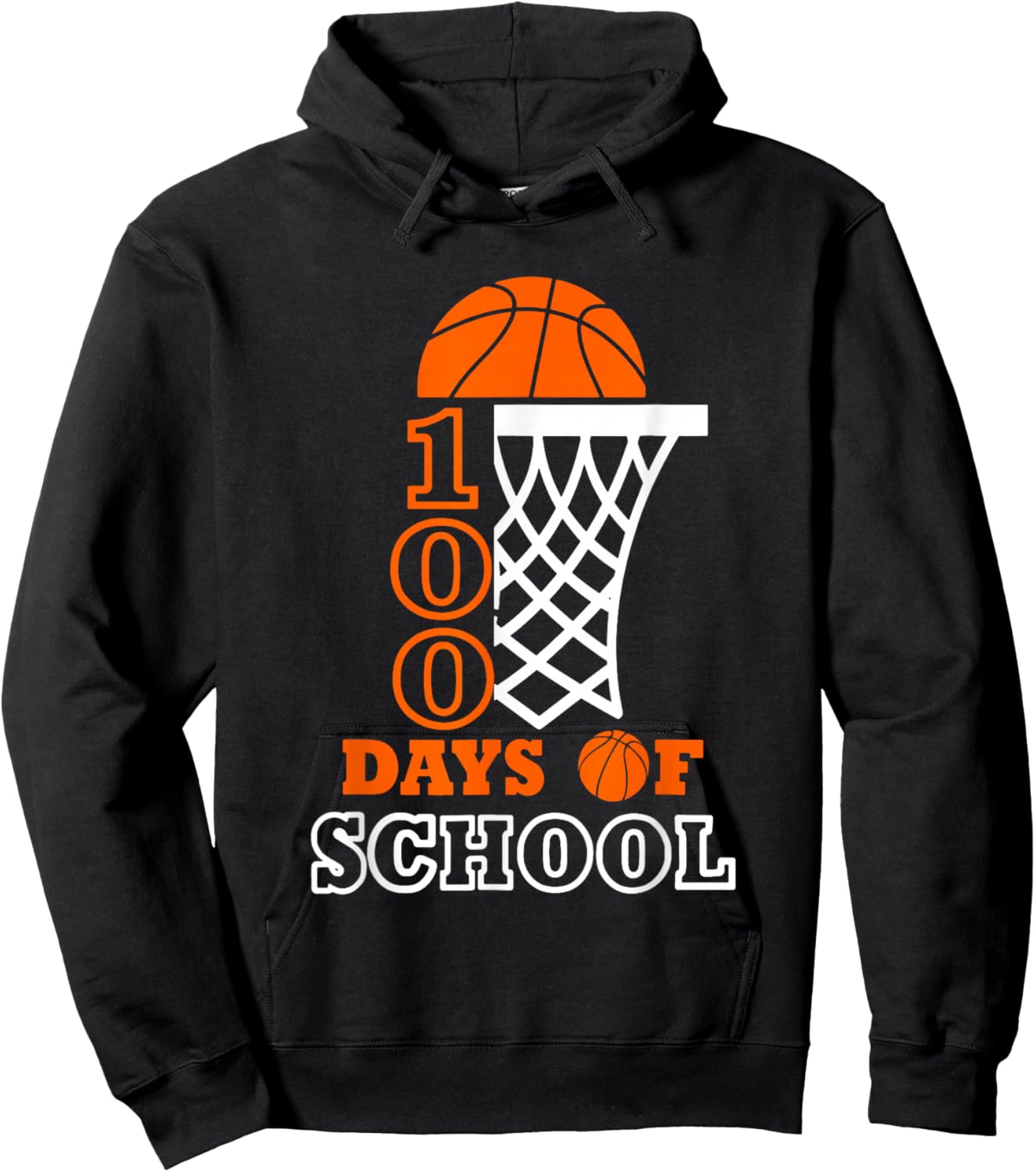 Basketball 100 Days Of School Sport 100th Day Balls Boys Kid Hoodie - Hoodie | Black