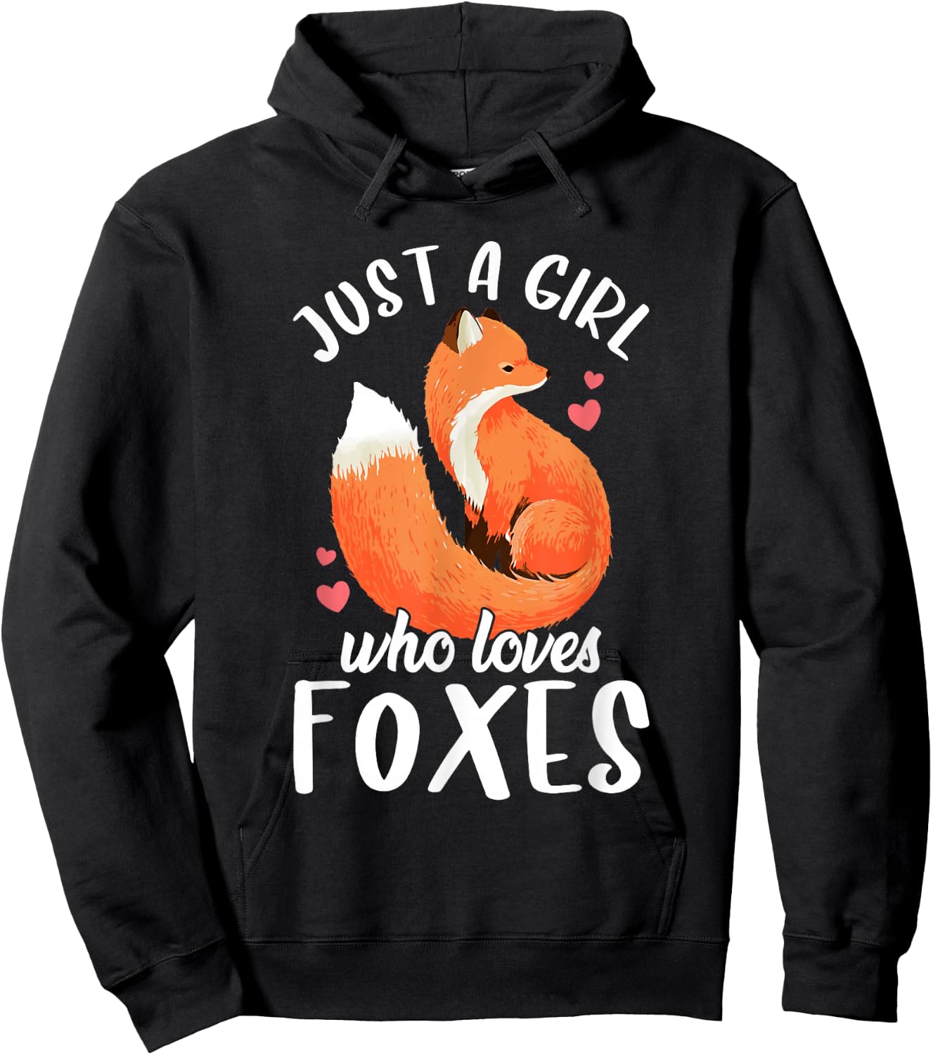 Just A Girl Who Loves Foxes Cute Fox For Girls Kids Hoodie - Hoodie | Black