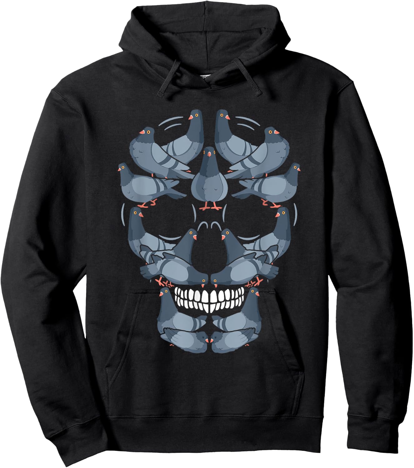 Halloween Art Installation Skull Pigeon Bird Funny Costume Hoodie - Hoodie | Black