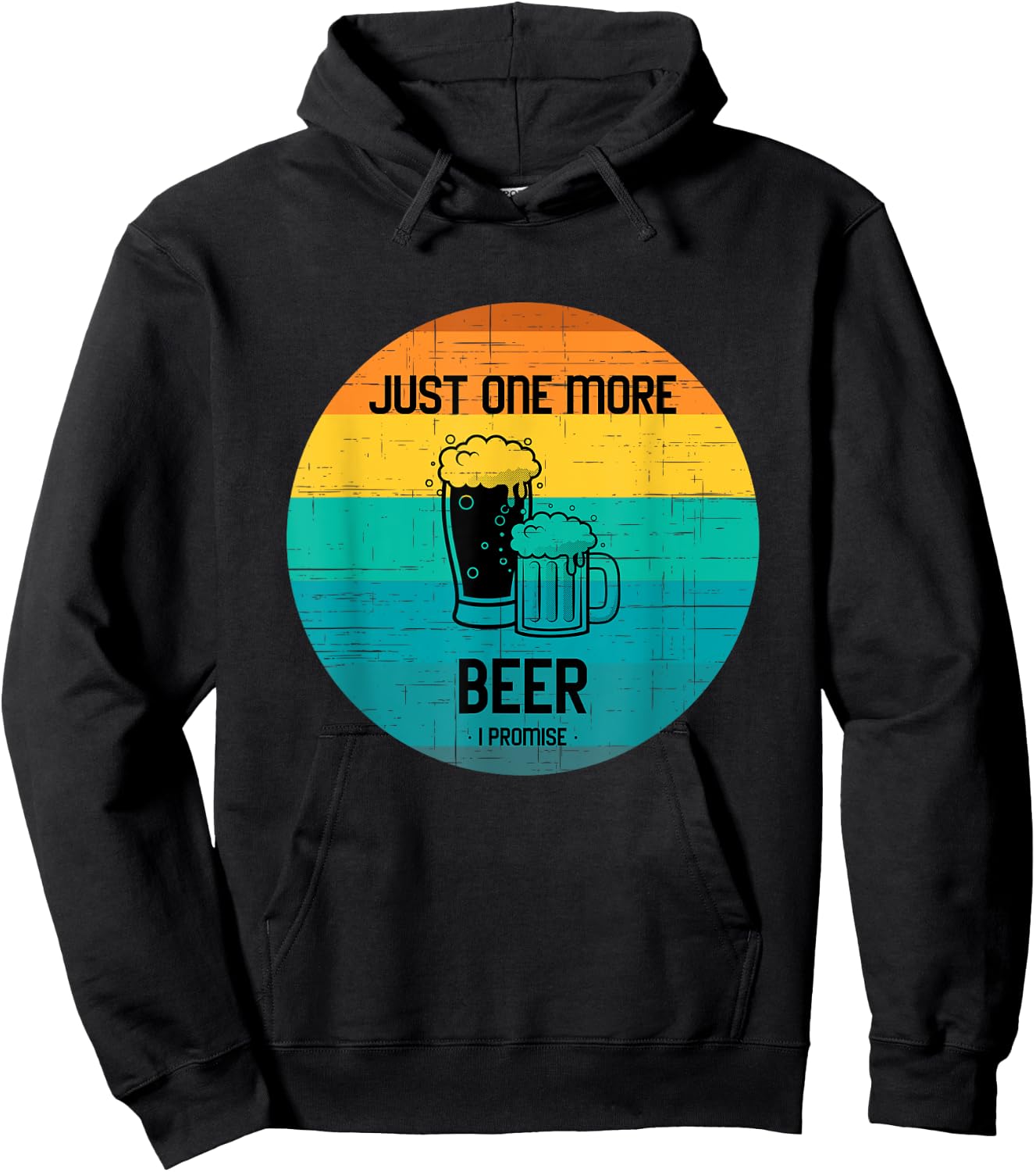 Just one more beer I promise shirt for beer lover retro Hoodie - Hoodie | Black