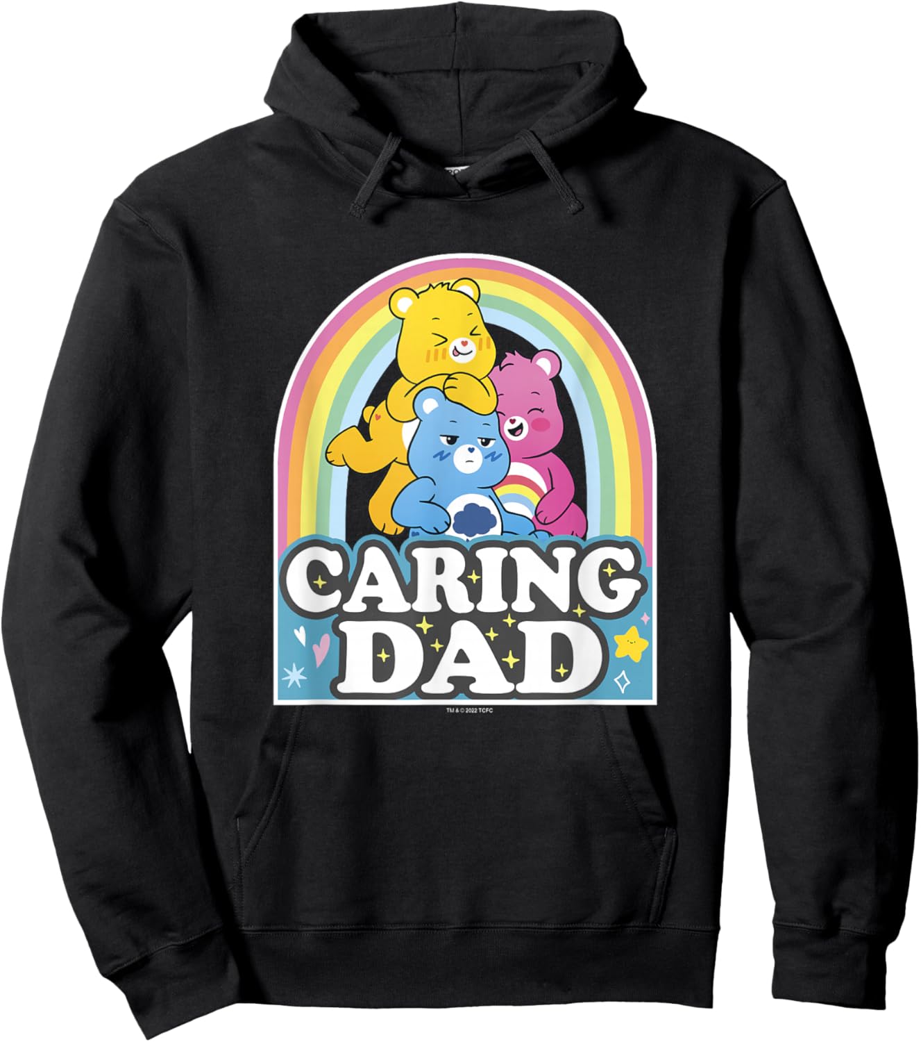 Care Bears Caring Dad Retro Rainbow Grumpy Group Shot Hoodie - Hoodie | Black