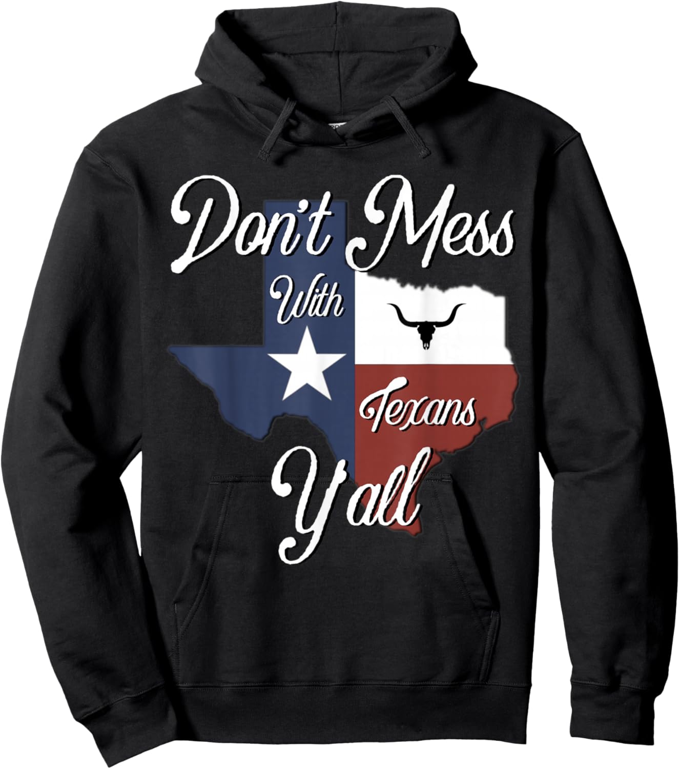 Don't Mess with a Texan Distressed Texas Hoodie - Hoodie | Black