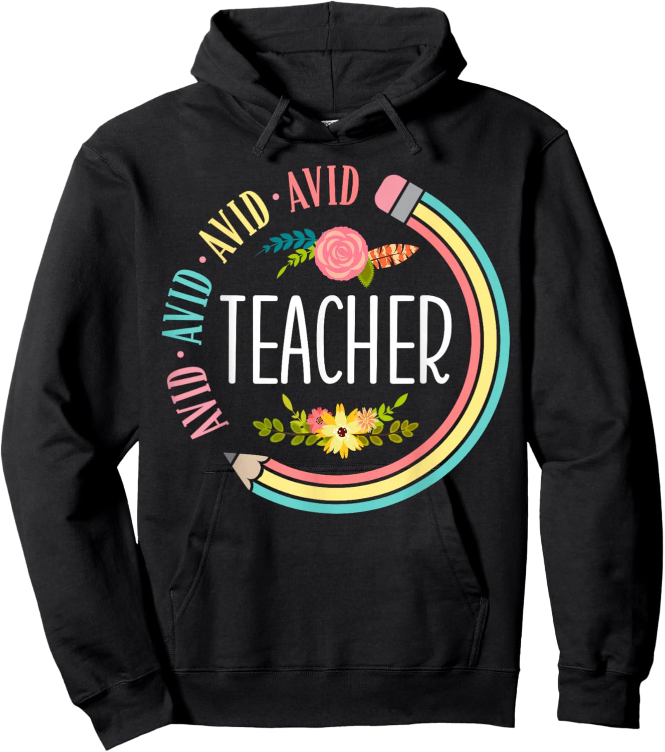 Cute Avid Teacher Appreciation Back To School Hoodie - Hoodie | Black