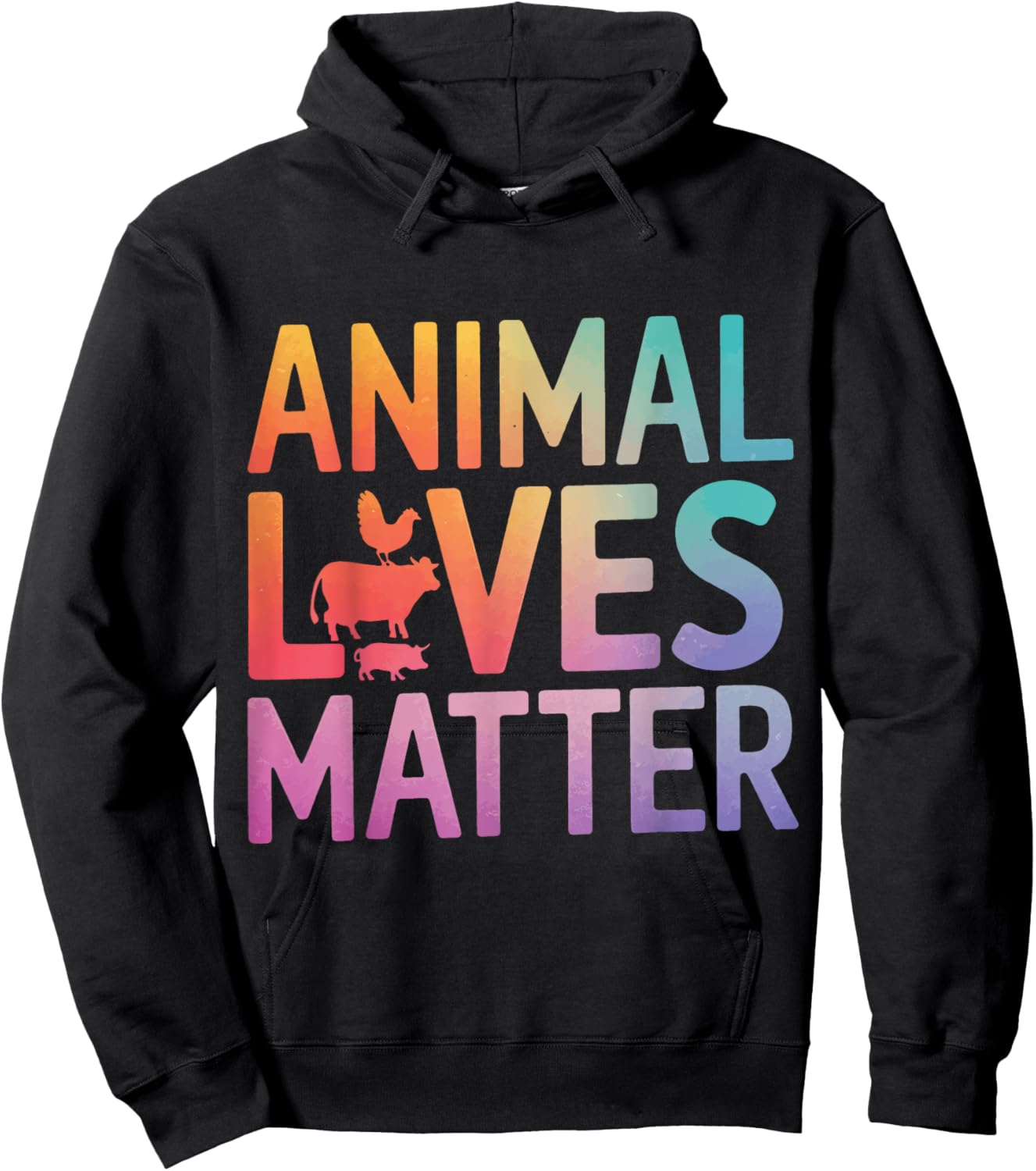 Vegetarian Animal Lives Matter Hoodie - Hoodie | Black