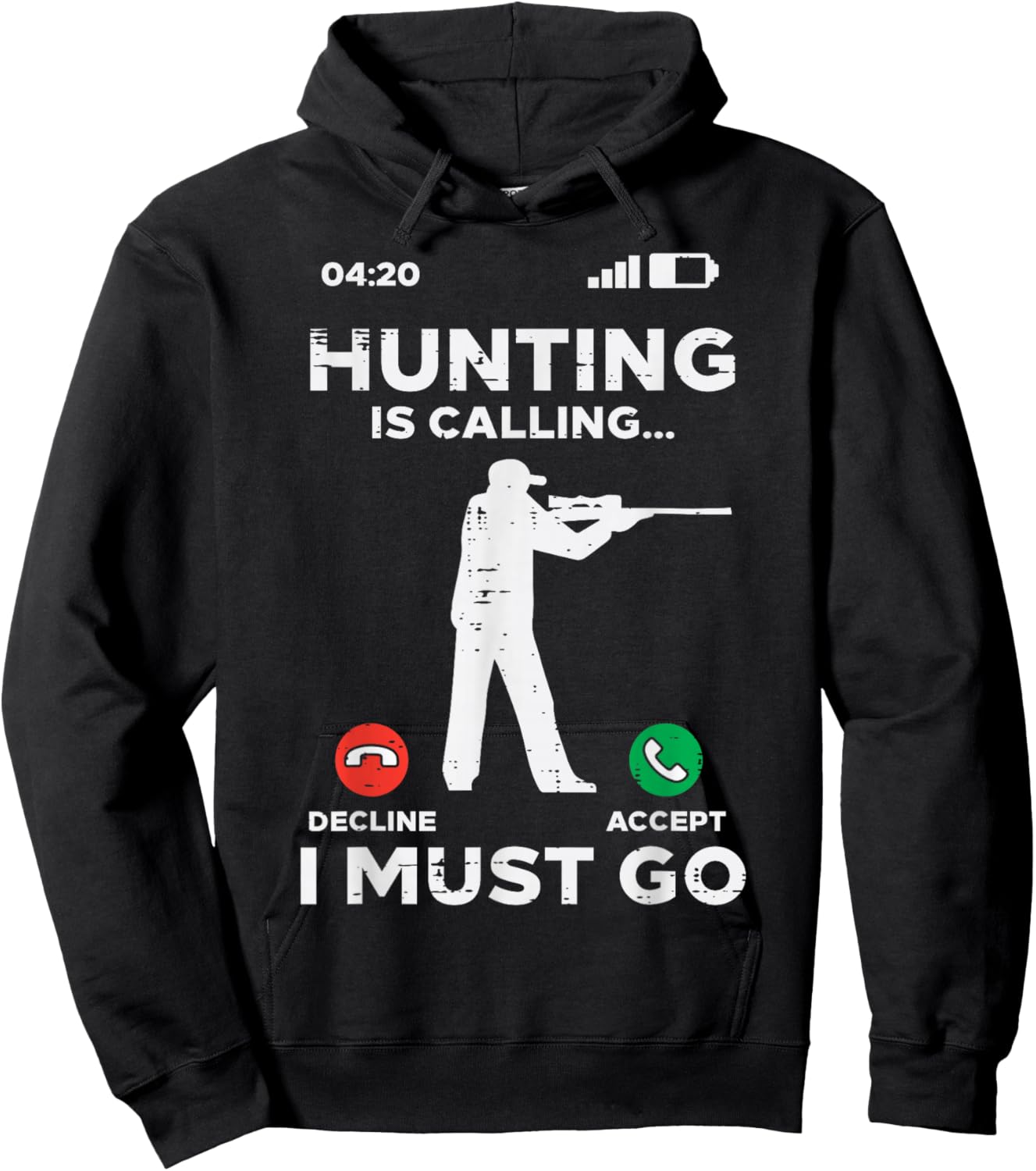 Hunting Is Calling I Must Go Funny Elk Hunter Men Women Kids Hoodie - Hoodie | Black