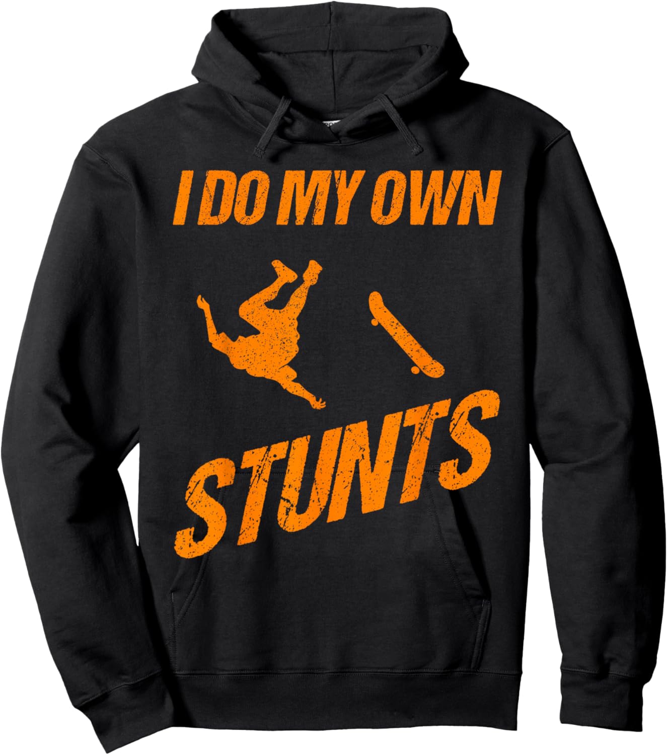 Funny I Do My Own Stunts | Skateboarding Gift Boys Girls Hoodie - Hoodie | Black