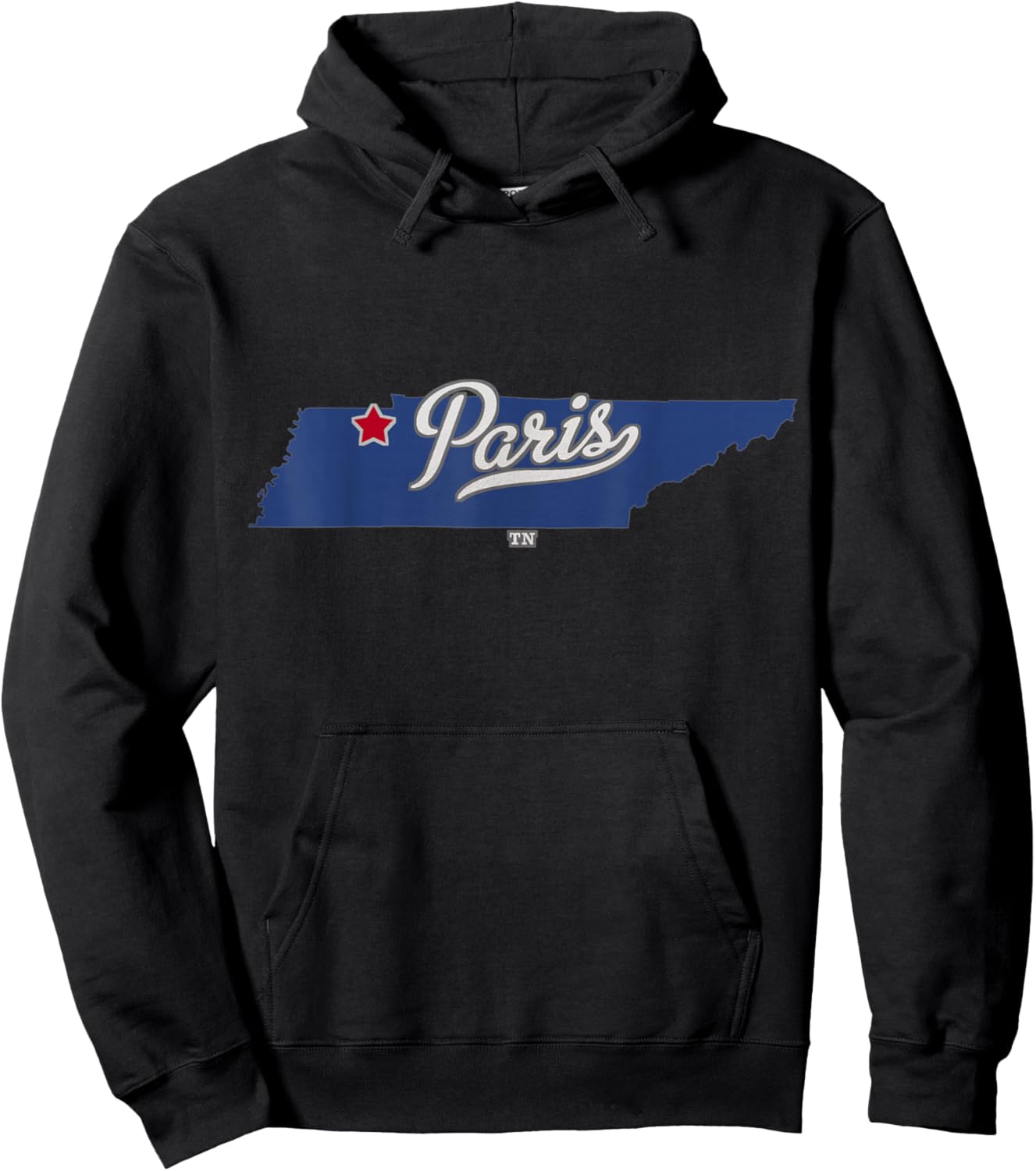 Paris Tennessee TN Map Hoodie - Hoodie | Black