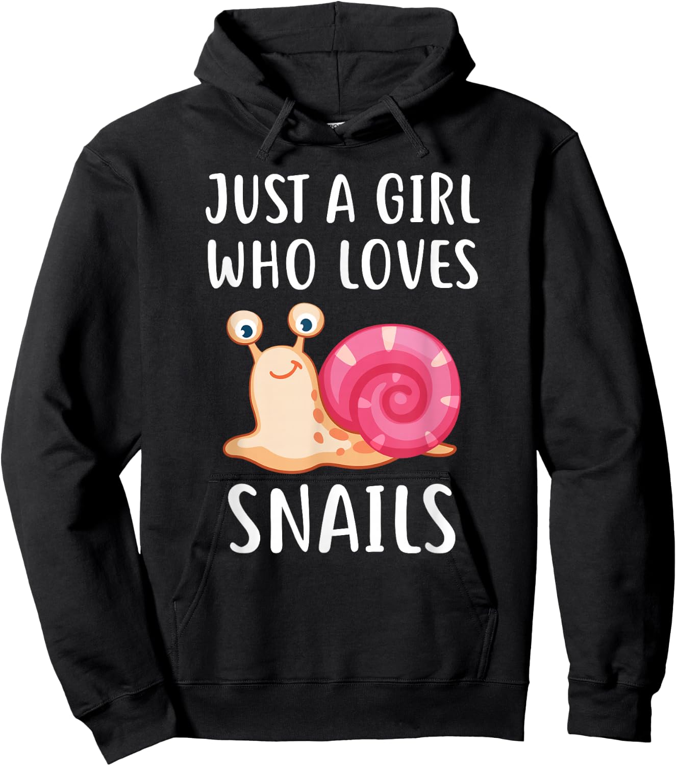 Just A Girl Who Loves Snails Cute Snail Girl Hoodie - Hoodie | Black
