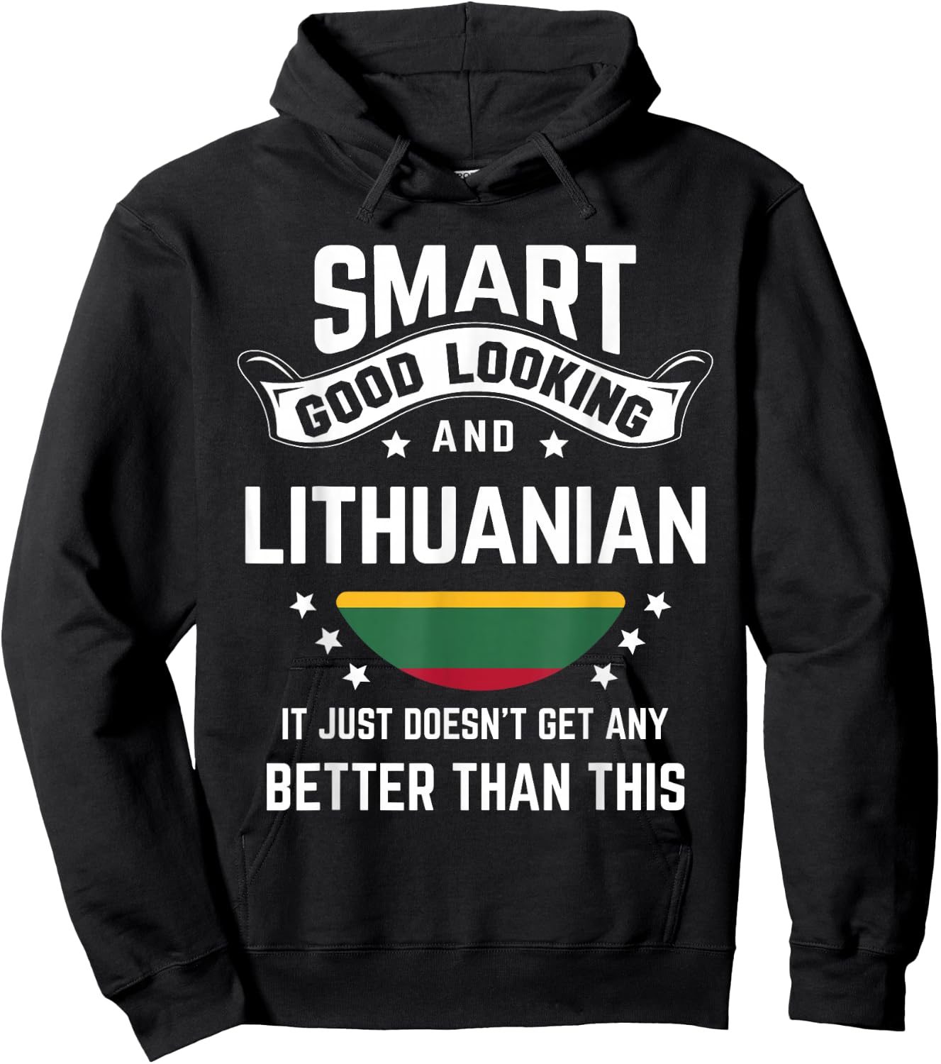Lithuanian Flag Native Pride Funny Lithuania Roots Hoodie - Hoodie | Black