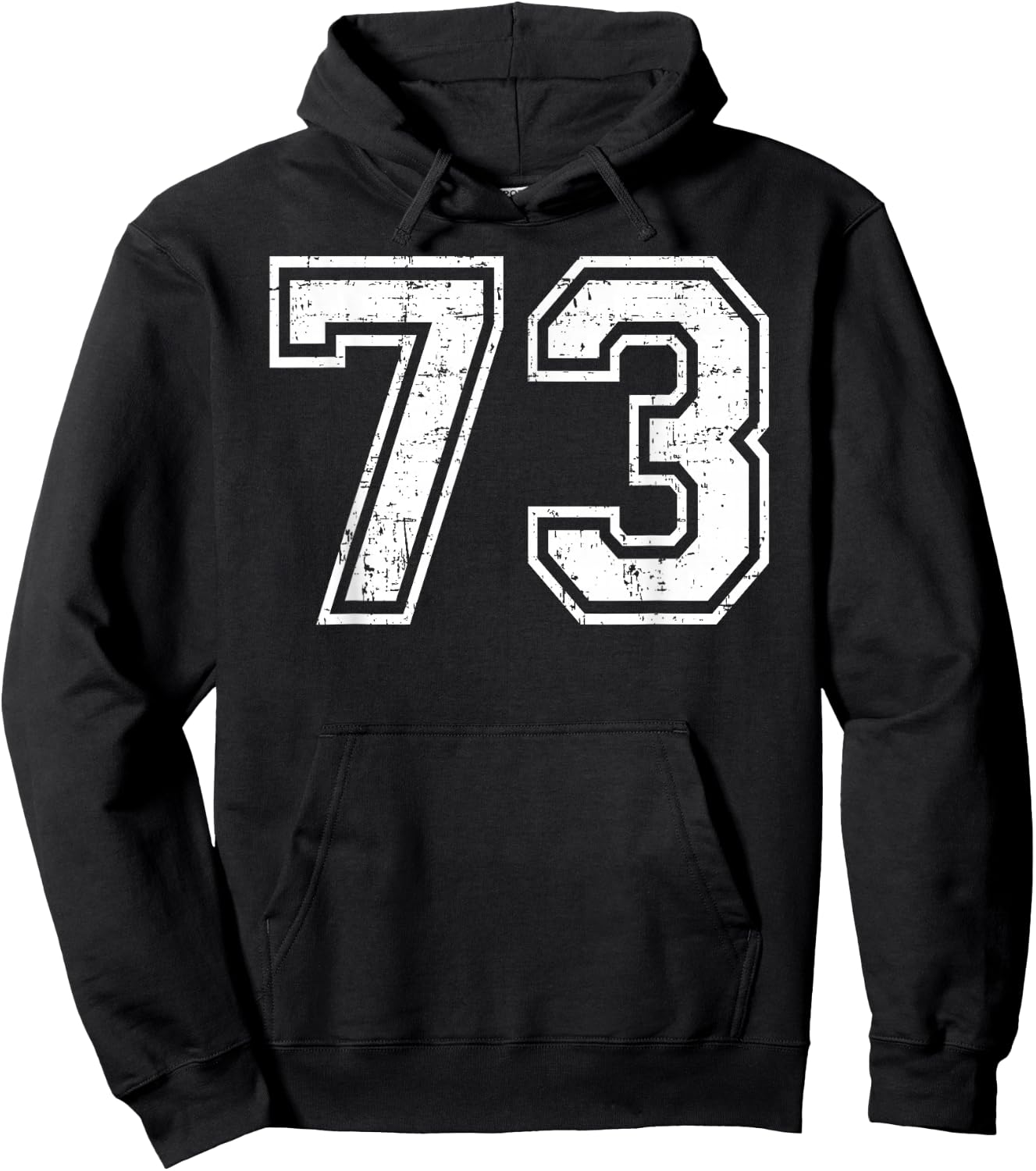 73 Number Seventy-Three Team Sports Grunge Varsity Matching Hoodie - Hoodie | Black