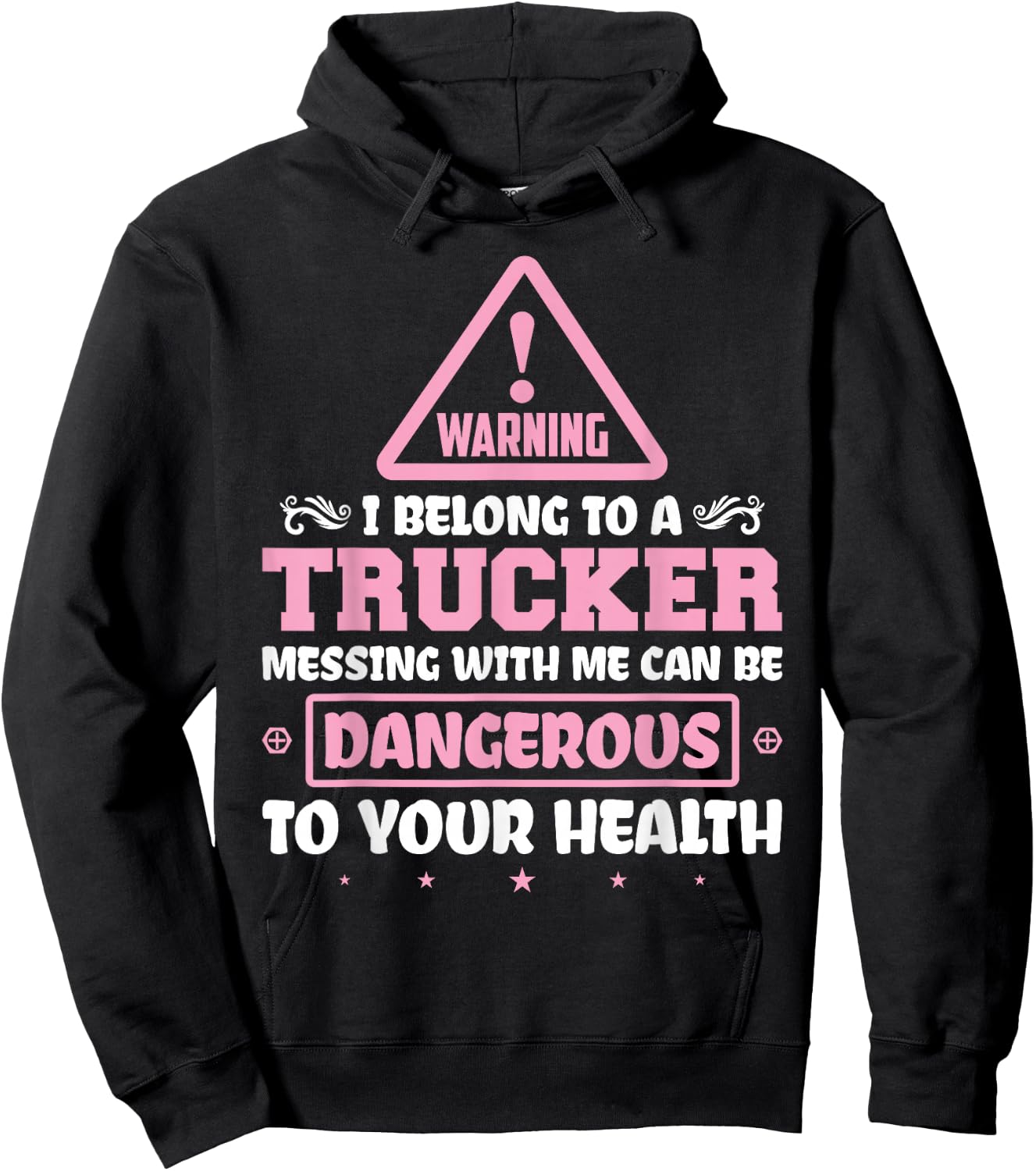 Truck Driver I Love My Trucker Wife Girlfriend Girl Hoodie - Hoodie | Black